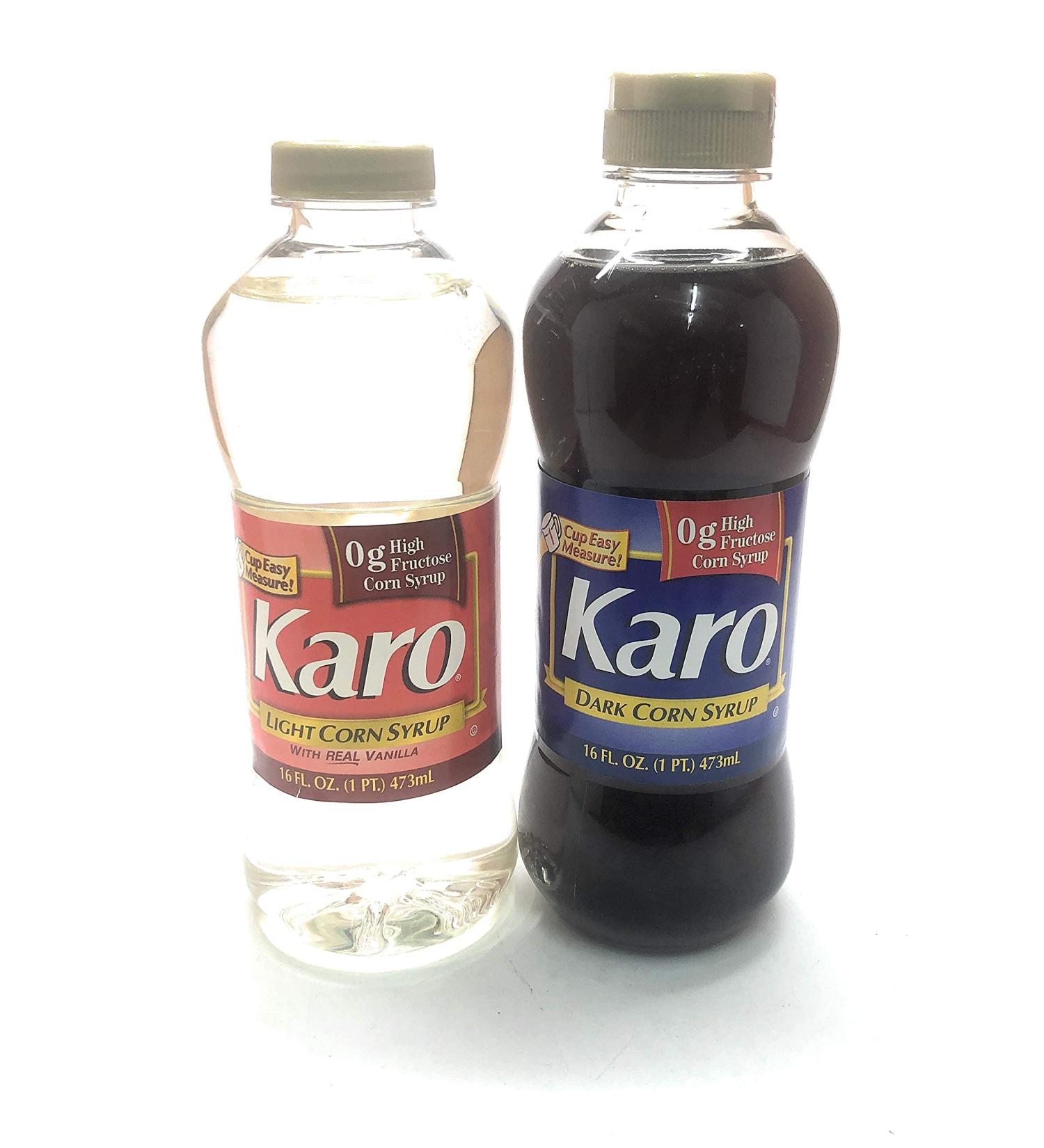 Karo Syrup Variety Pack of Dark Corn Syrup 16 oz & Light Corn Syrup 16 oz 2 Piece Set