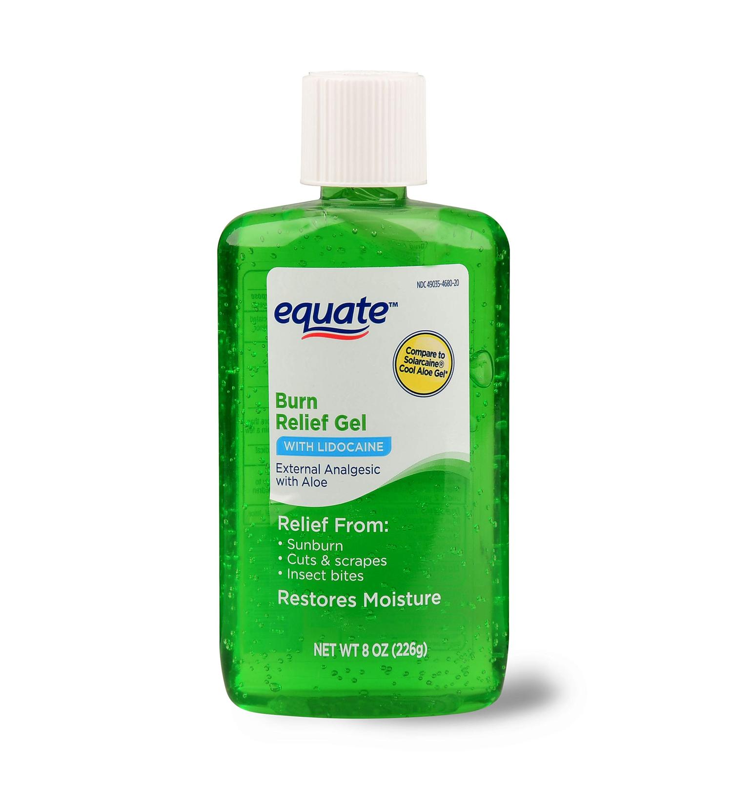 Equate Burn Relief Gel with Lidocaine - Fast Pain Relief 8 oz | Soothing Skin Care for Burns & Minor Injuries - Buy Online on GoSupps.com