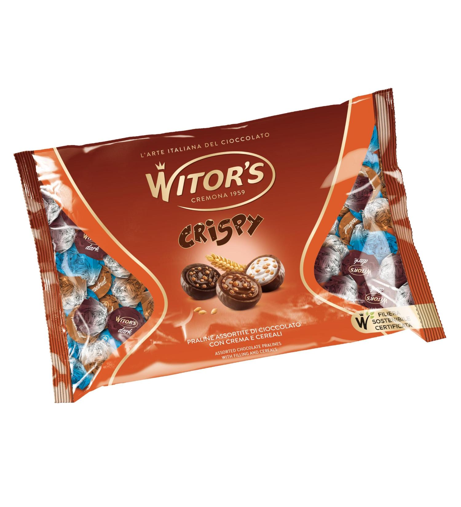 WITOR'S - Crispy - Chocolates stuffed with cream and cereal core - Pralines assorted with fine chocolate - Sweet snacks with milk and dark chocolate - Envelope 1kg - Buy Online on GoSupps.com
