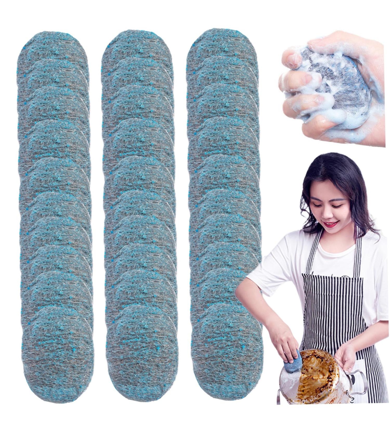 30 PCS Steel Wire Wool Easy Cleaning Steel Wool Scrubber Reusable Dish Scrubber Absorbent & Rich Foam Steel Wool Soap Cleaning Pad for Household Cleaning Kitchen Dishes & Metal Grills - Buy Online on GoSupps.com