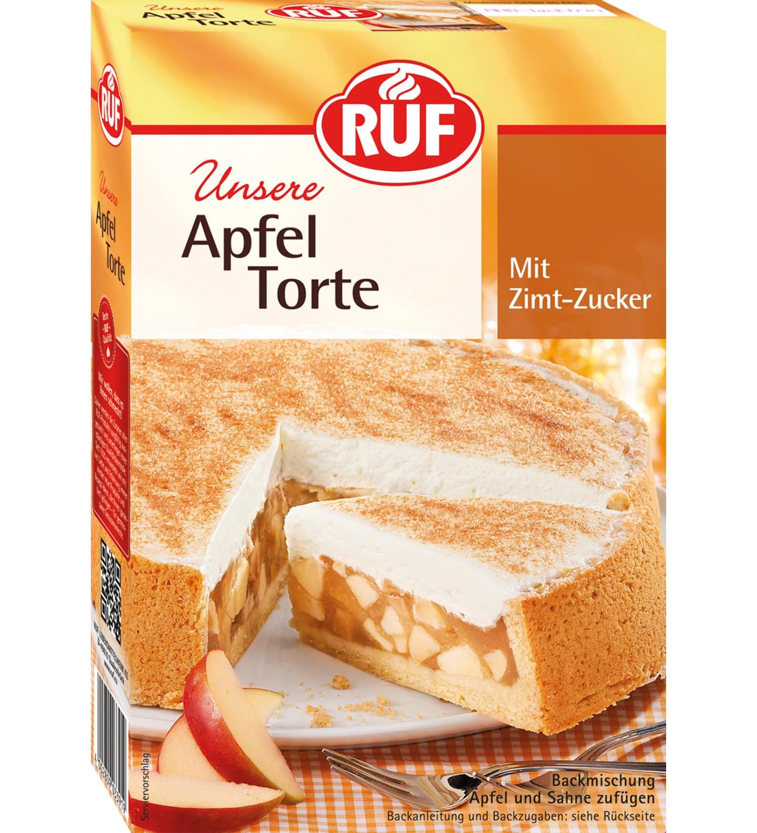 Buy RUF Apple Cake Baking Mix - Vegan Apple Cinnamon Cake with Cream & Cinnamon Sugar (500g) | International Shipping Available - Buy Online on GoSupps.com