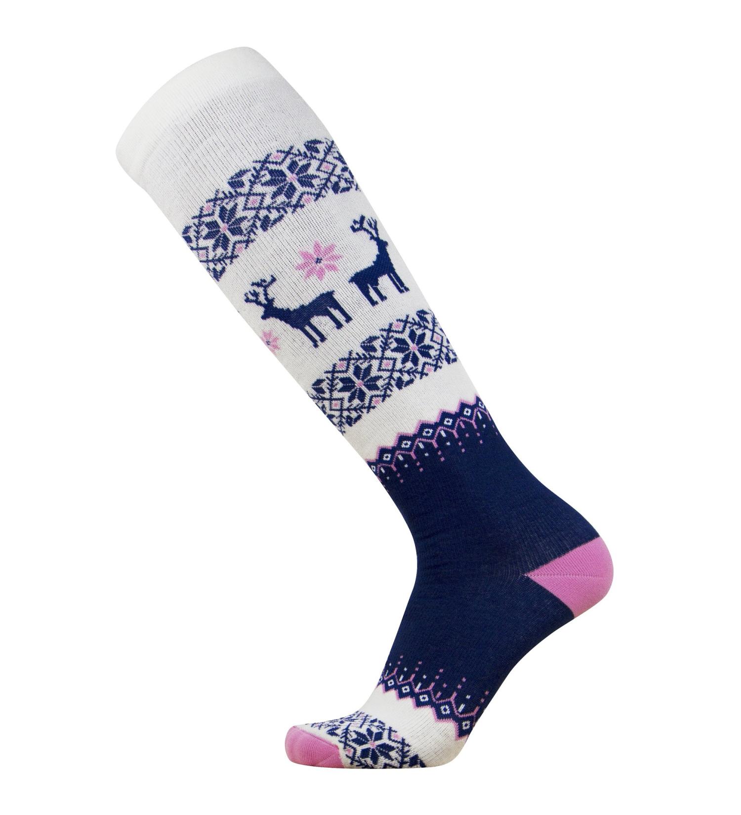 Warm Wool Ski Socks - Merino Snowboard Pack for Women and Men - Navy-Pink-White Small - Buy Online on GoSupps.com