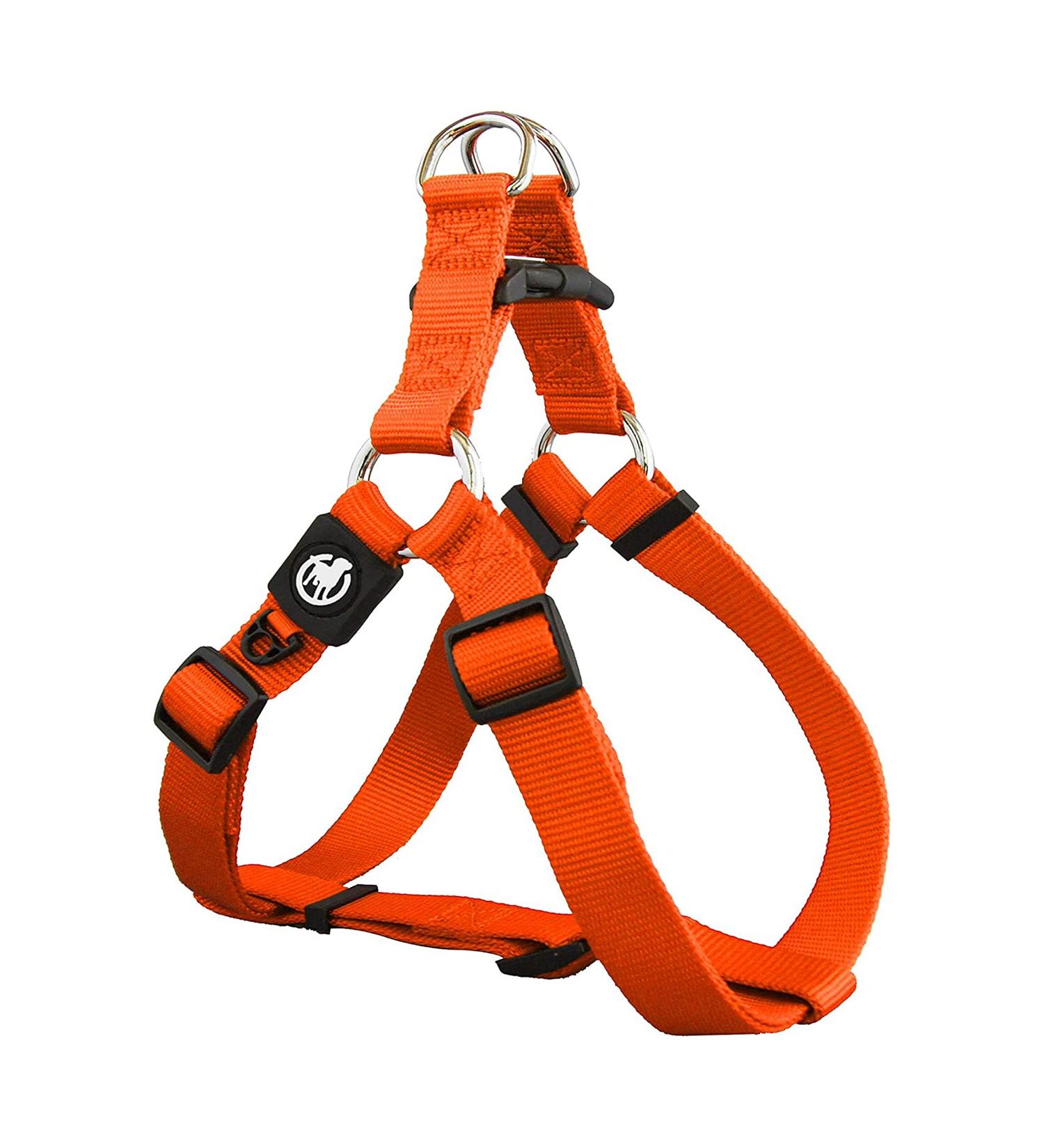 DDOXX Nylon Step-In Dog Harness - Adjustable Orange Puppy Harness for All Sizes - XXS (1.0 x 26-35 cm) - Comfortable & Durable International Shipping - Buy Online on GoSupps.com
