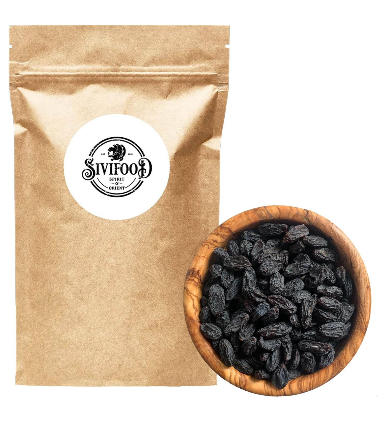 SIVIFOOD Jumbo Black Grapes 300g large delicious premium quality grapes in bulk naturally dried sweet wine berries unsulfured unsweetened additive-free - Buy Online on GoSupps.com