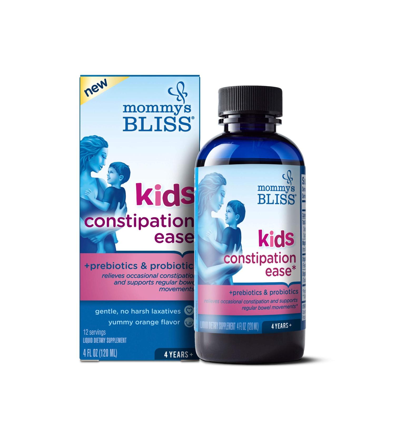 Mommy's Bliss Kids Constipation Ease 4 Years+ - Orange, 4 fl oz - Fast Relief - Buy Online on GoSupps.com