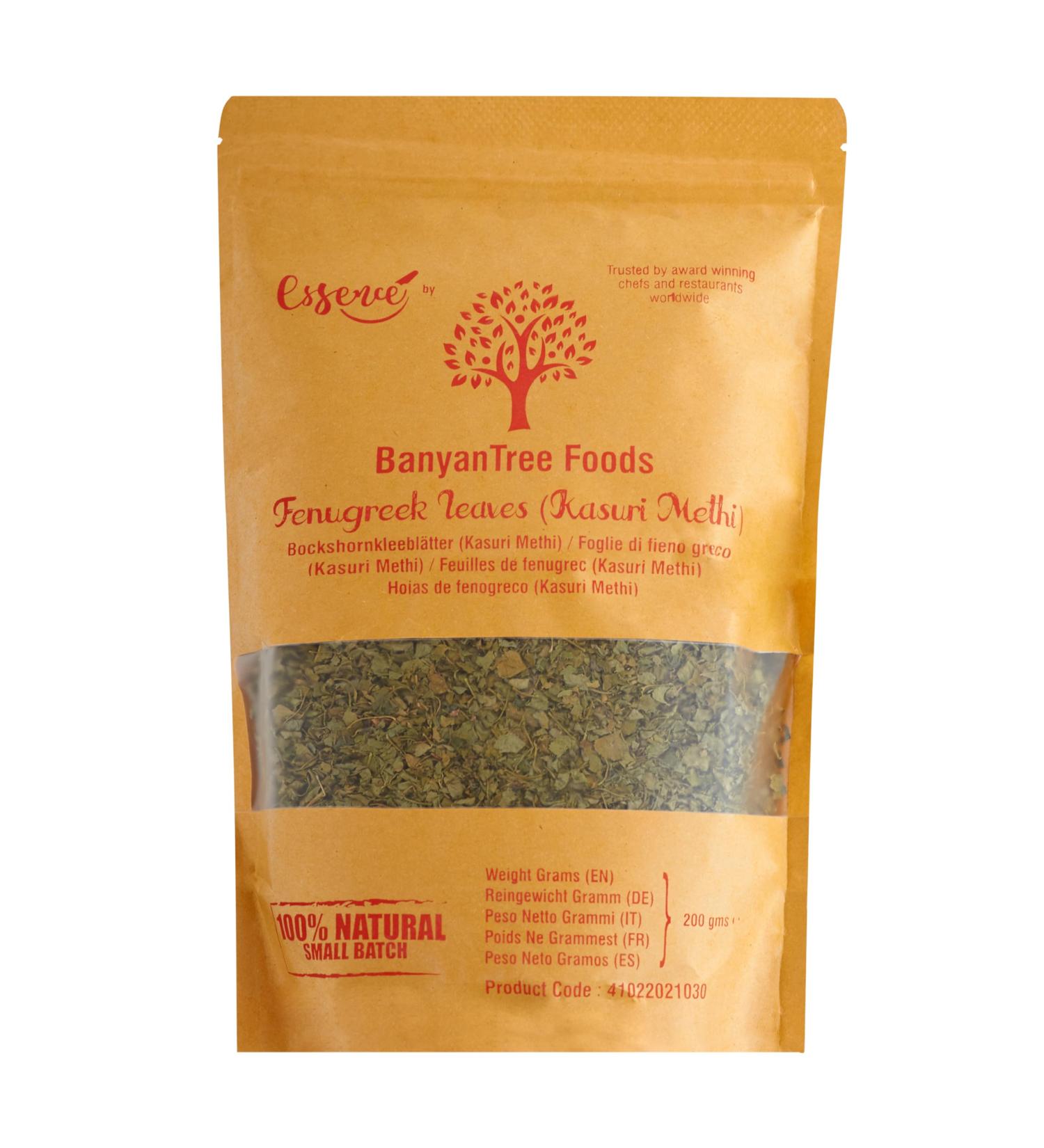BanyanTree Foods Premium Kasuri Methi (Premium Dried Fenugreek Leaves 150g) All Natural Indian Origin
