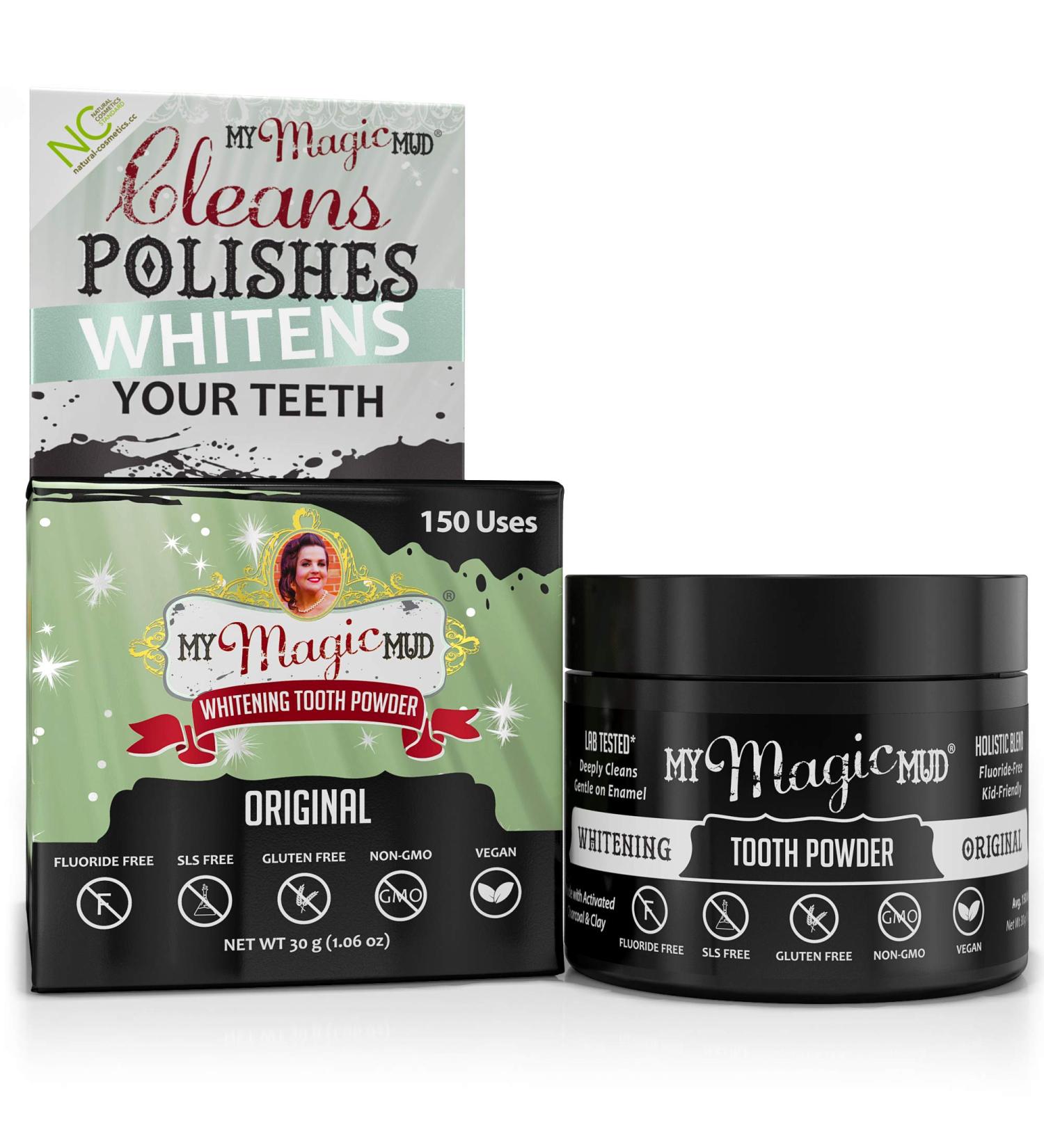 My Magic Mud Whitening Tooth Powder - Charcoal Polishing & Brightening, 1.06 oz (150 Uses) - Buy Online on GoSupps.com