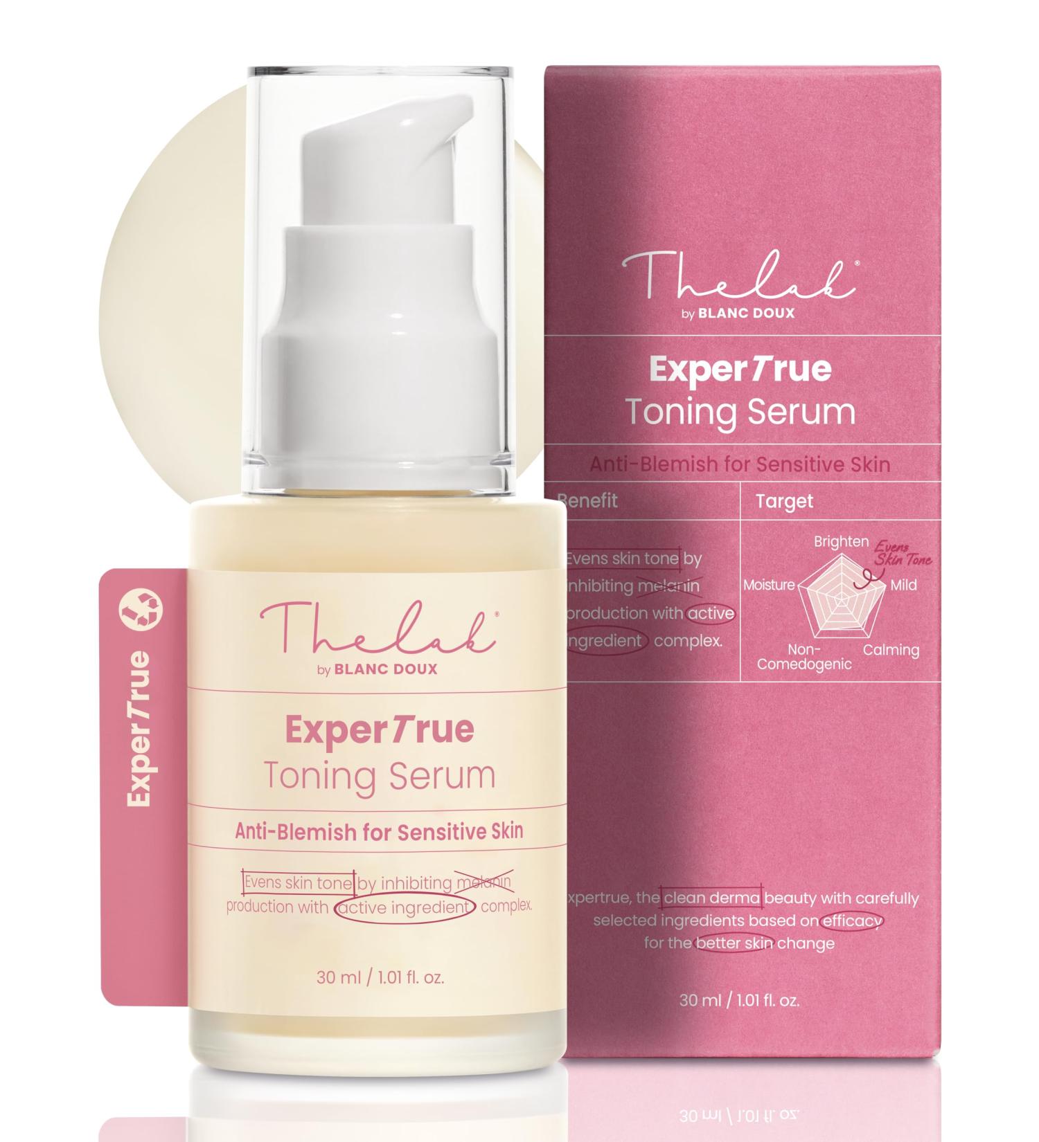 Buy THE LAB ExperTrue Toning Serum - Soothing Calming Facial Serum for Sensitive Skin | Anti-Blemish & Even Toning | Korean Skincare by BLANC DOUX - International Shipping - Buy Online on GoSupps.com