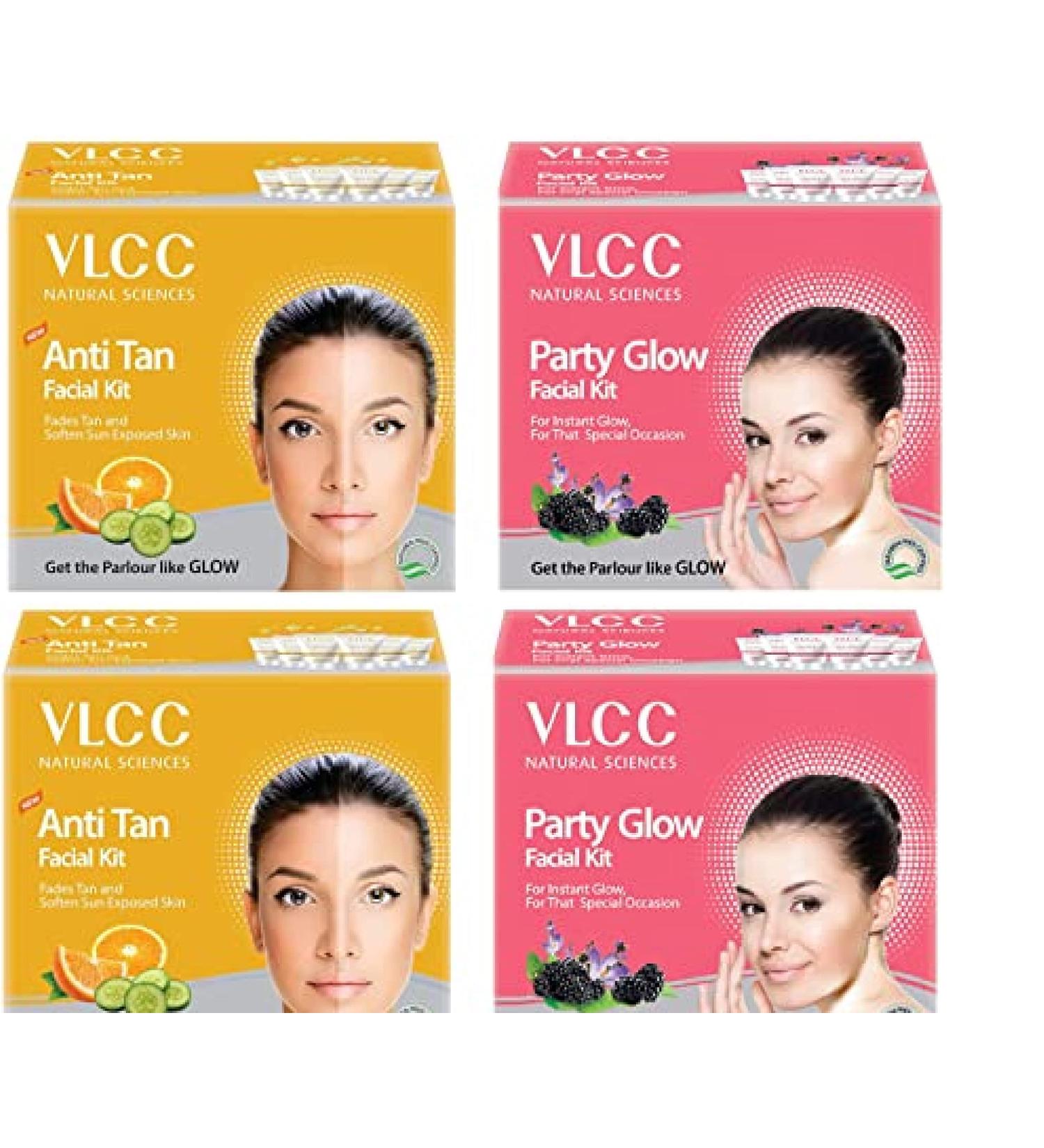 Women Facial Party Glow Facial Kit & Anti Tan Single Facial Kit - 60g Pack of 2 | Brighten Your Skin Internationally - Buy Online on GoSupps.com