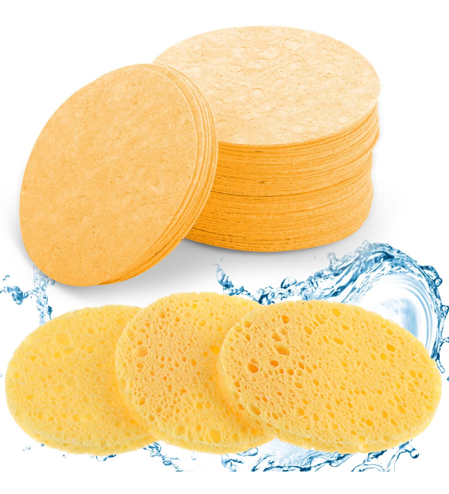 50 Natural Compressed Facial Sponges - Reusable Makeup Removal & Daily Skin Care - Buy Online on GoSupps.com