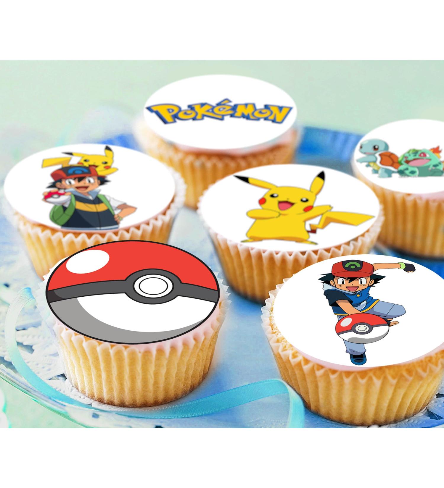 Pre-Cut Pokemon 1B Edible Stand up Wafer Paper Cupcake Toppers Cake Decorations Birthday Party (24) - Buy Online on GoSupps.com