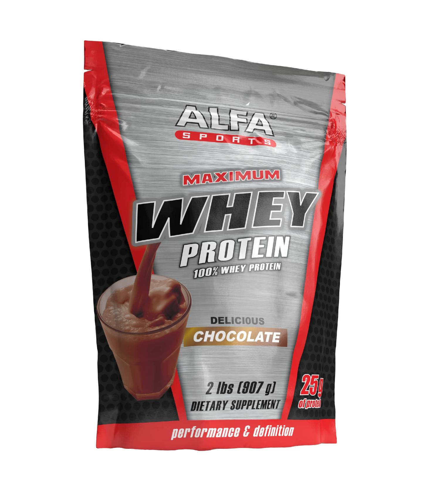 Buy Maximum Whey Chocolate Protein Powder - 2lbs with 50g Protein | International Shipping Available - Buy Online on GoSupps.com