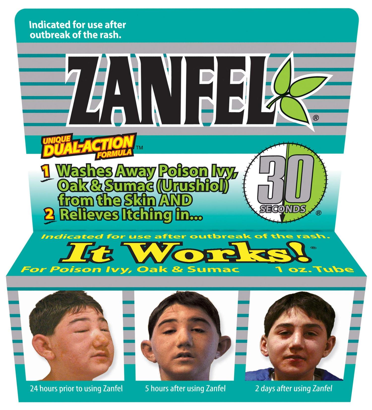 ZANFEL Poison Ivy Oak Sumac Wash 1 Oz - Fast Relief from Itching and Rash - Buy Online on GoSupps.com