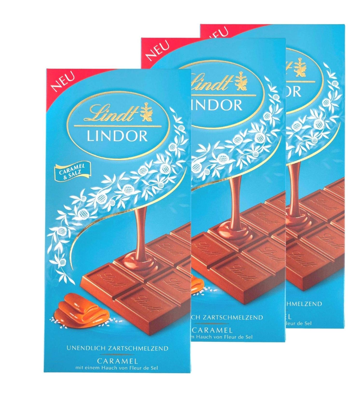 Lindor Lindt Lindor Caramel & Salt 3 x 100g Boxes