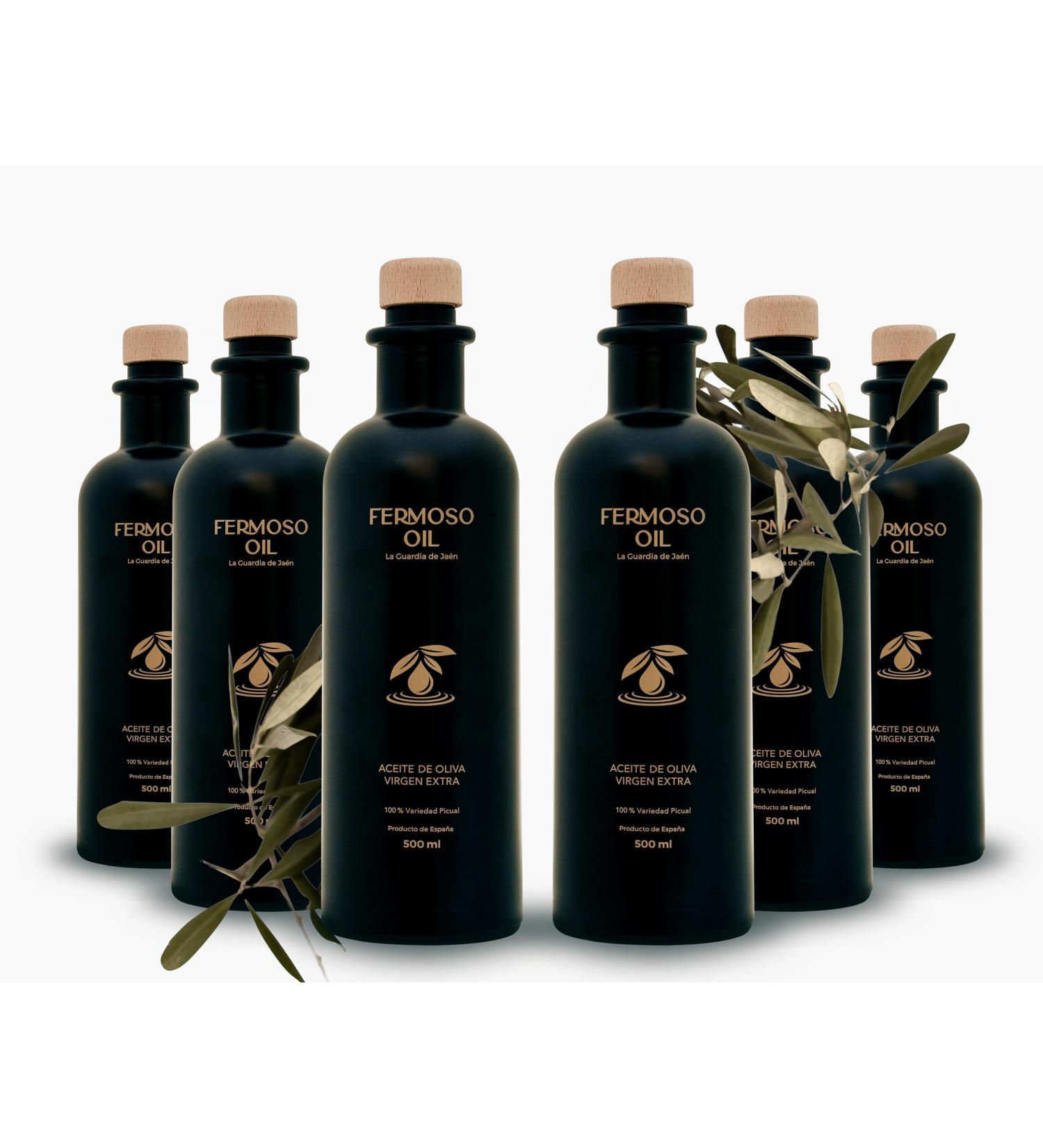 Premium Extra Virgin Olive Oil 500ml - Spanish Andalusian Cold Pressed - Fermoso Oil 6 Set - D.O. Sierra M gina - Buy Online on GoSupps.com