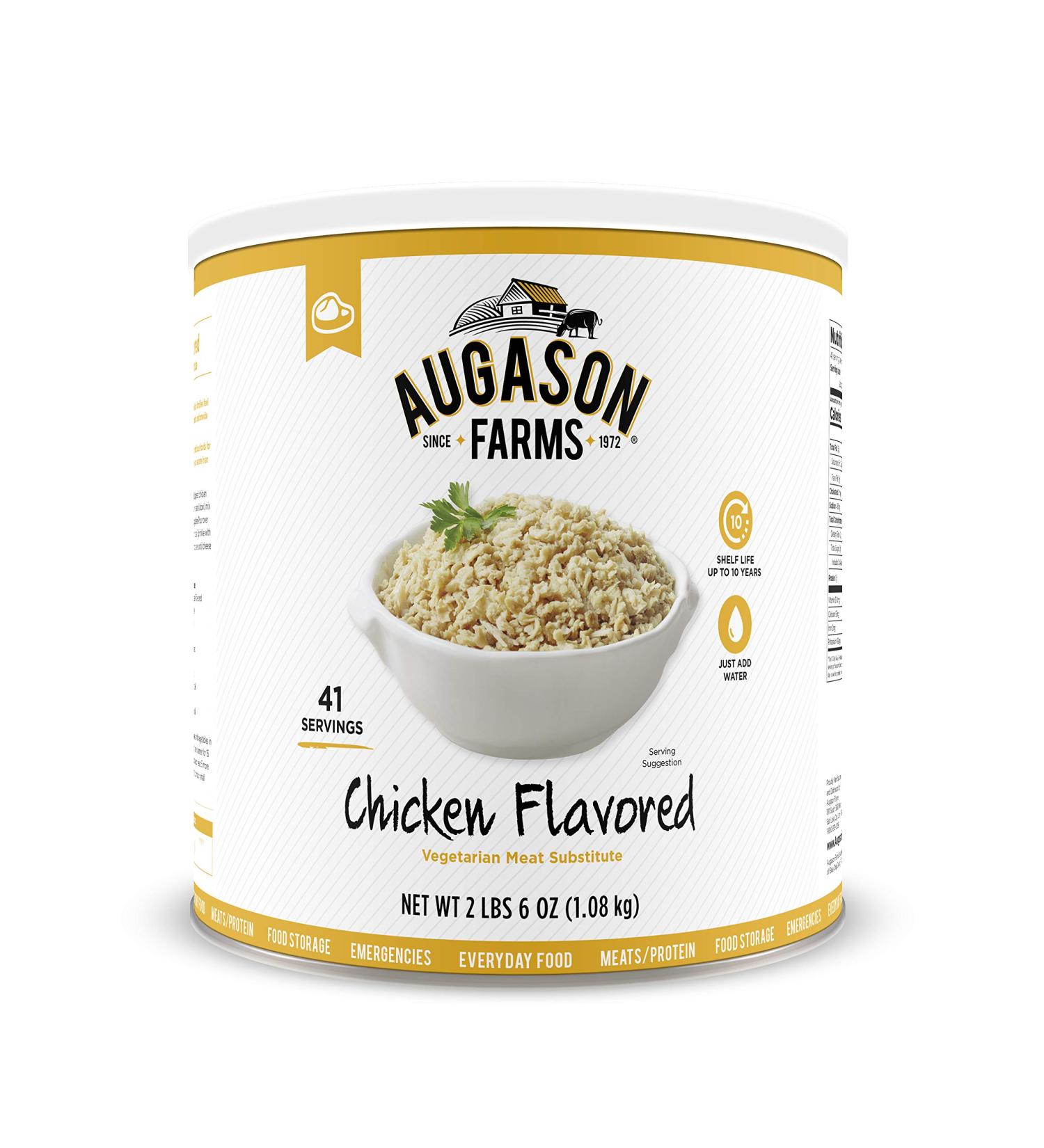 Augason Farms 5-70147 Blue Large Chicken Flavored Vegetarian Meat Substitute - Buy Online on GoSupps.com