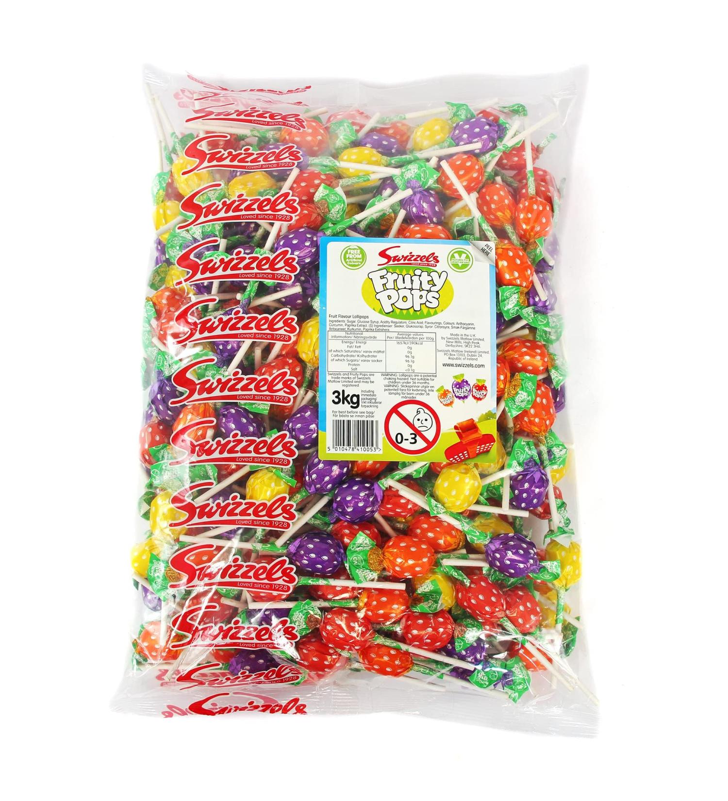 Swizzels Sweets (Fruity Pop Lollies 3kg 4) Fruity Pop Lollies 3kg 4