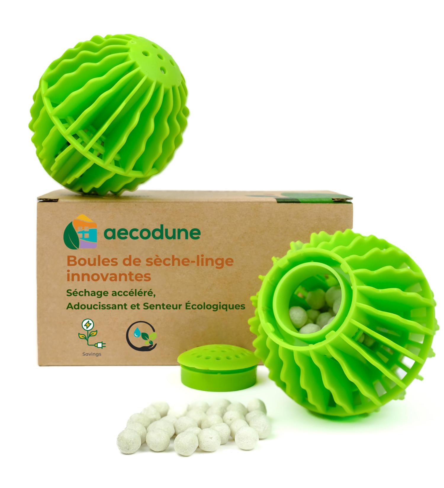 aecodune Innovative Laundry Dryer Ball 2 x Reusable Laundry Dryer Balls Reduces Drying Time Fabric Softener and Linen Fr - Buy Online on GoSupps.com