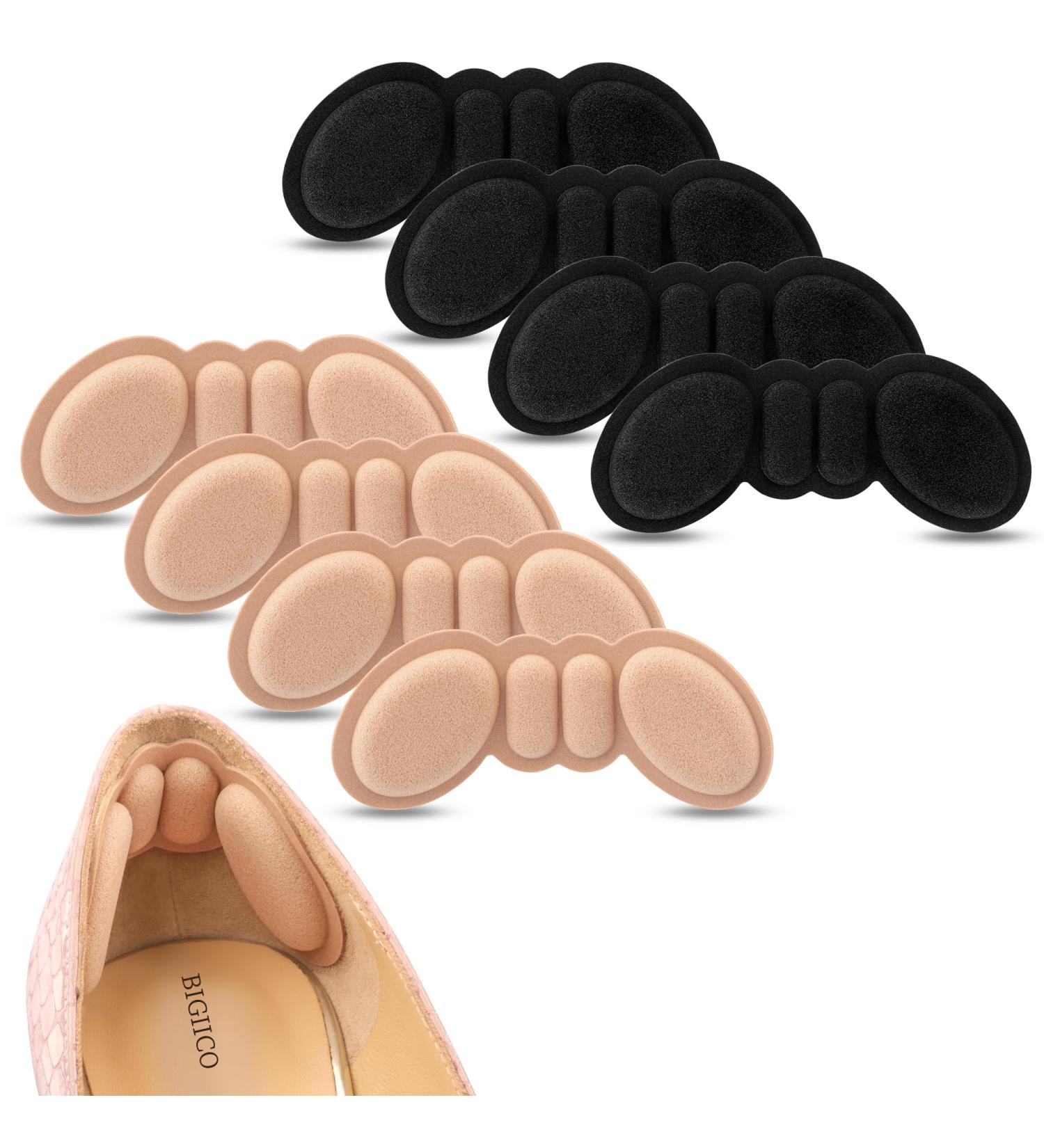 Heel Pads for Big Shoes - 4 Pairs Foamed Cotton Heel Cushions for Pain Relief & Comfort | Improved Fit (Rosybrown + Black - Buy Online on GoSupps.com
