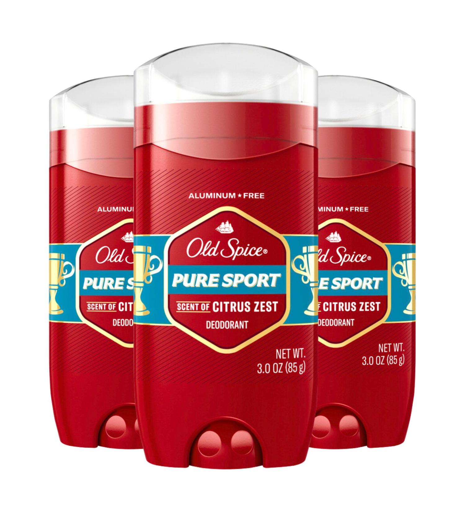 Old Spice Red Collection Deodorant for Men Aluminum Free Pure Sport Scent 3.0 oz (Pack of 3) Pure Sport 3 Ounce (Pack of 3) - Buy Online on GoSupps.com