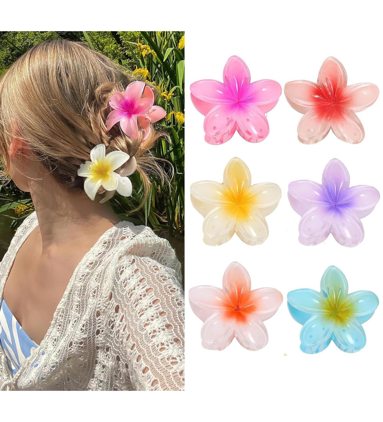 6 Flower Hair Clips - Large Non-Slip Claw Clips for All Hair Types | Perfect Floral Accessories for Women - Buy Online on GoSupps.com