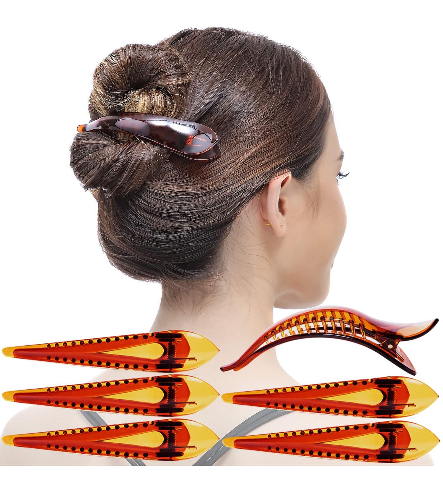 RC Roche 6-Piece Duck Beak Crocodile Hair Clips for Women & Girls - Strong Alligator Styling Clips in Small Brown - Buy Online on GoSupps.com