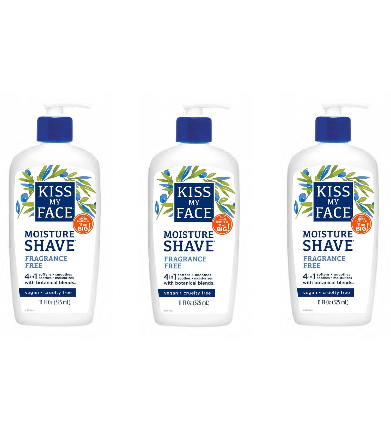 Kiss My Face Fragrance Free Moisture Shave 11 oz - Pack of 3 | Gentle Shaving Cream - Buy Online on GoSupps.com