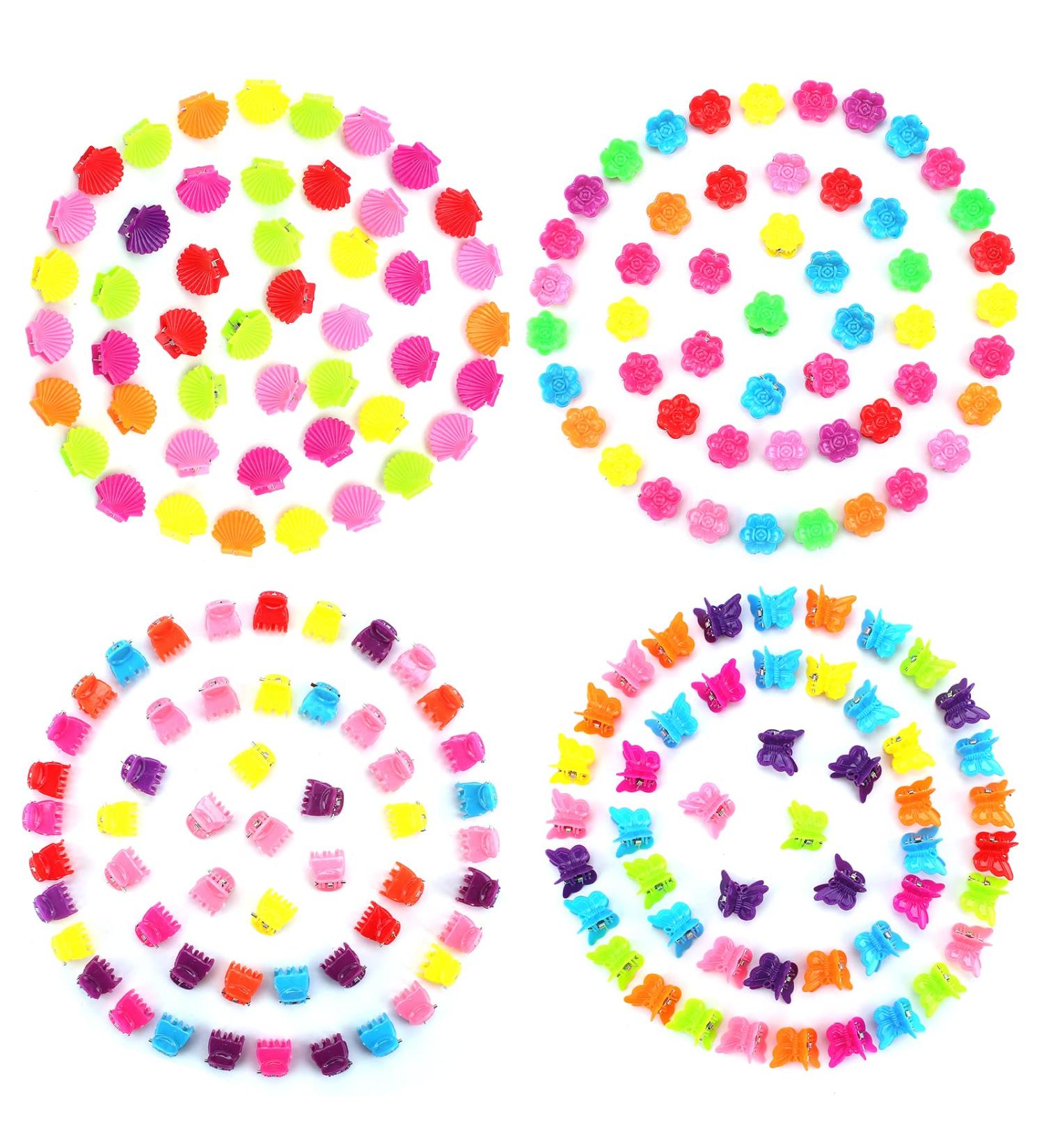 YISSION 200 PCS Small Hair Clips for Girls - Vintage Fashion Hair Accessories for Women & Girls - Assorted Butterfly, Shell, Flower Claw Clips - Buy Online on GoSupps.com