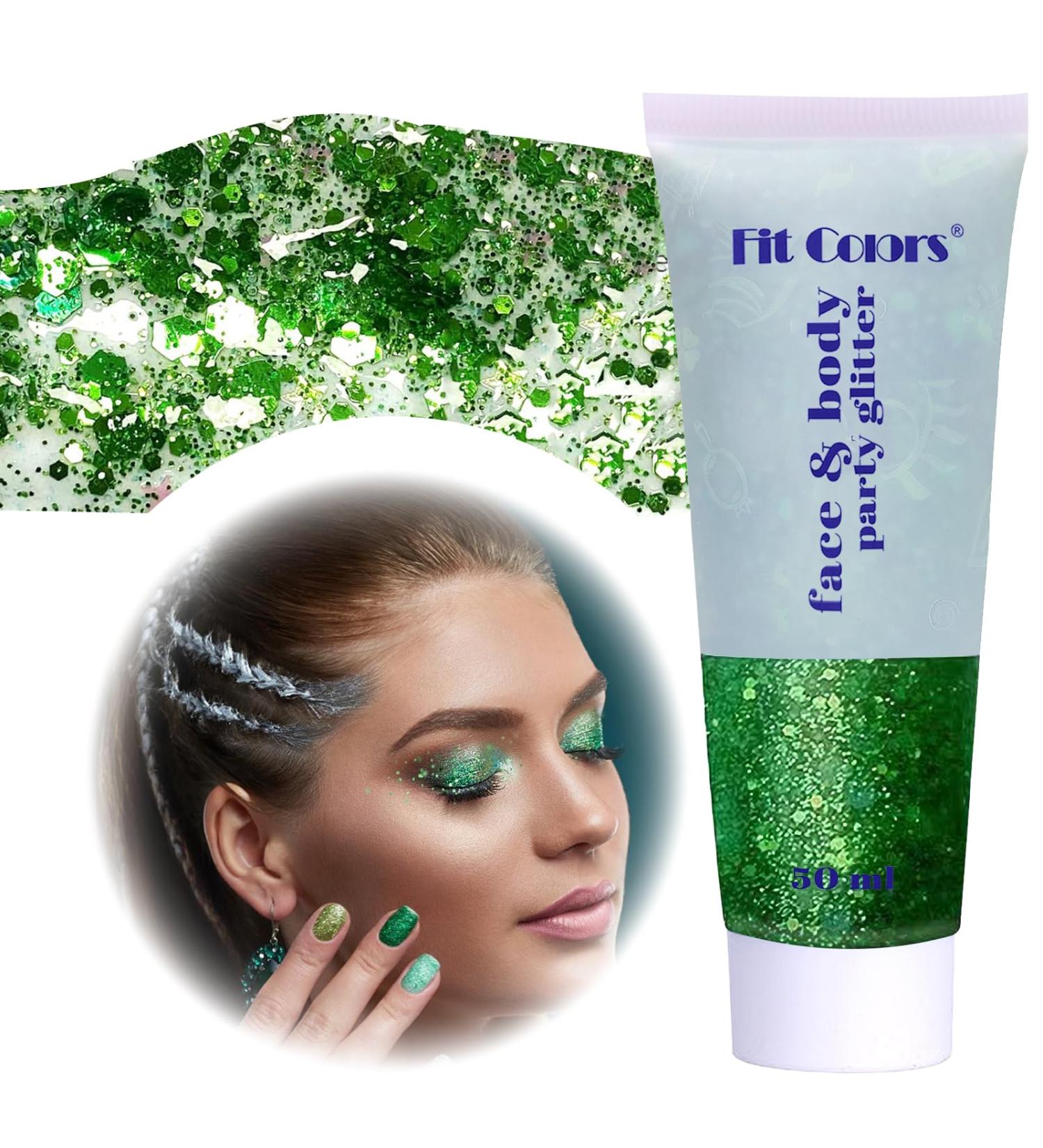 Buy 50ml Green Body Glitter Gel for Festivals | Face & Makeup Accessories | DIY Party Glam - Buy Online on GoSupps.com