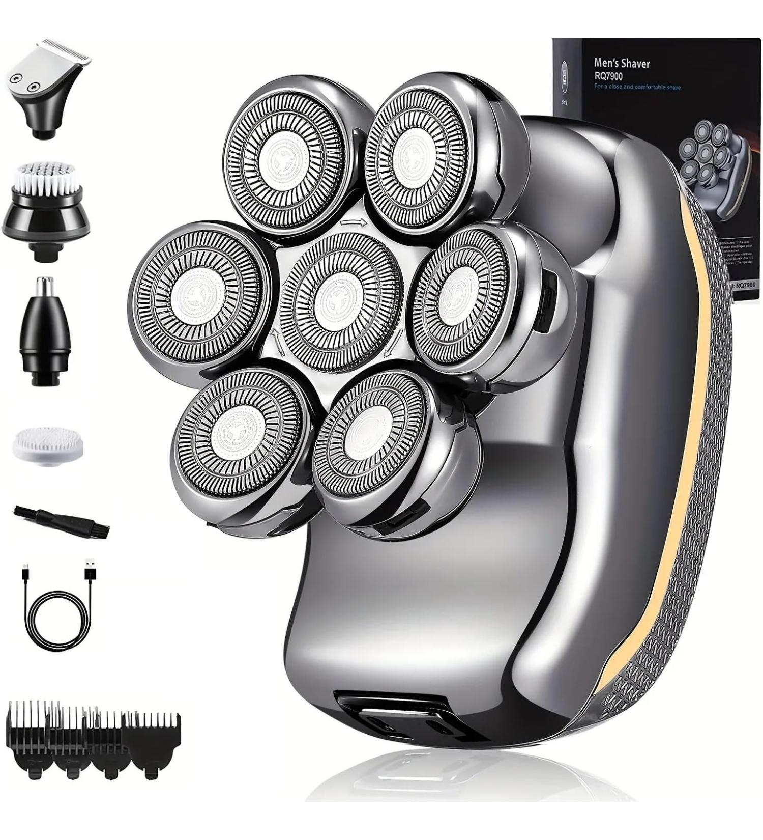 5 in 1 Electric Head Shaver for Bald Men - Waterproof Cordless Razor & Beard Trimmer - Buy Online on GoSupps.com
