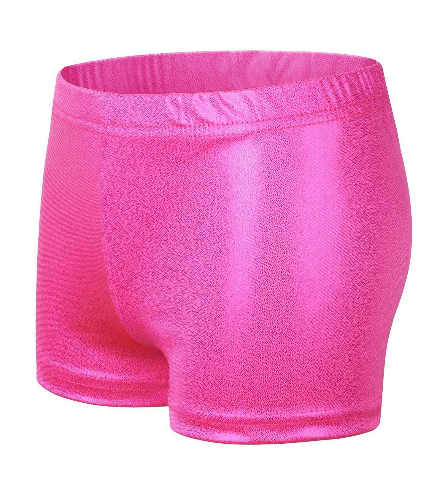 MSGRAY Girls Gymnastics Shorts - Rose Red, Size 7 Years | Sparkle Ballet Dance Athletic Bottoms - Buy Online on GoSupps.com