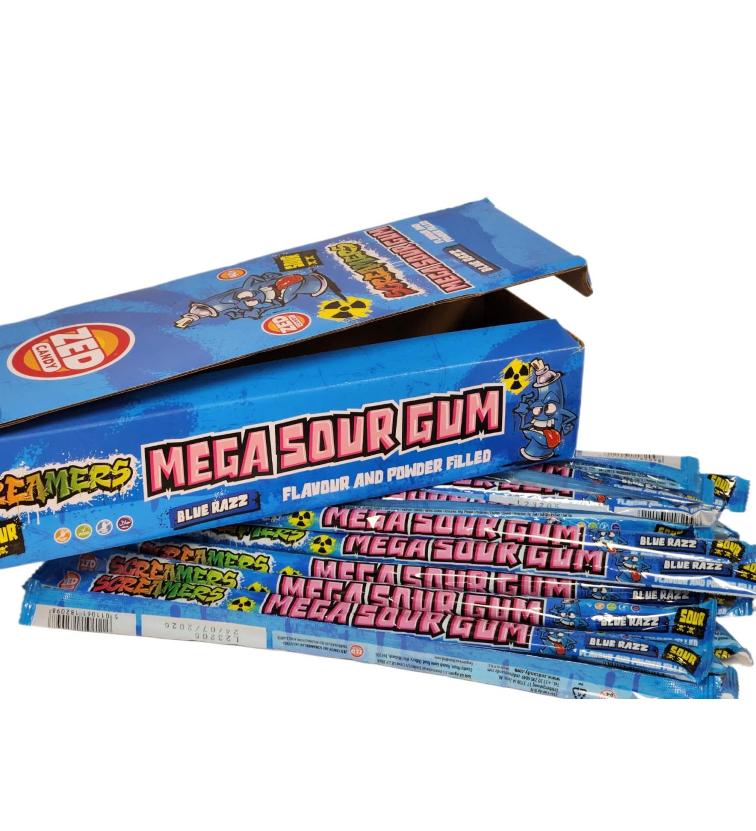 Zed Candy Screamers - Frutti Flavour Powder Filled Mega Sour Gum - Fun Xmas Treats & Stocking Stuffer for Bubblegum Fans (Blue Jazz Half Pack (14pc)) Blue Jazz Half Pack (14pc) - Buy Online on GoSupps.com