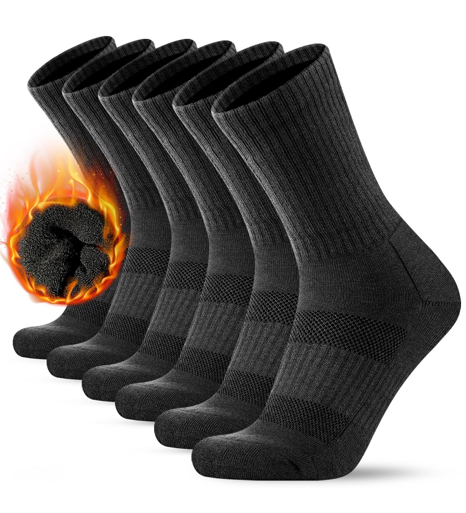 KECOW Merino Wool Hiking Socks for Men & Women - 3 Pairs Warm Winter Socks for Outdoor Sports (Size 43-46 Dark Gray) - Buy Online on GoSupps.com