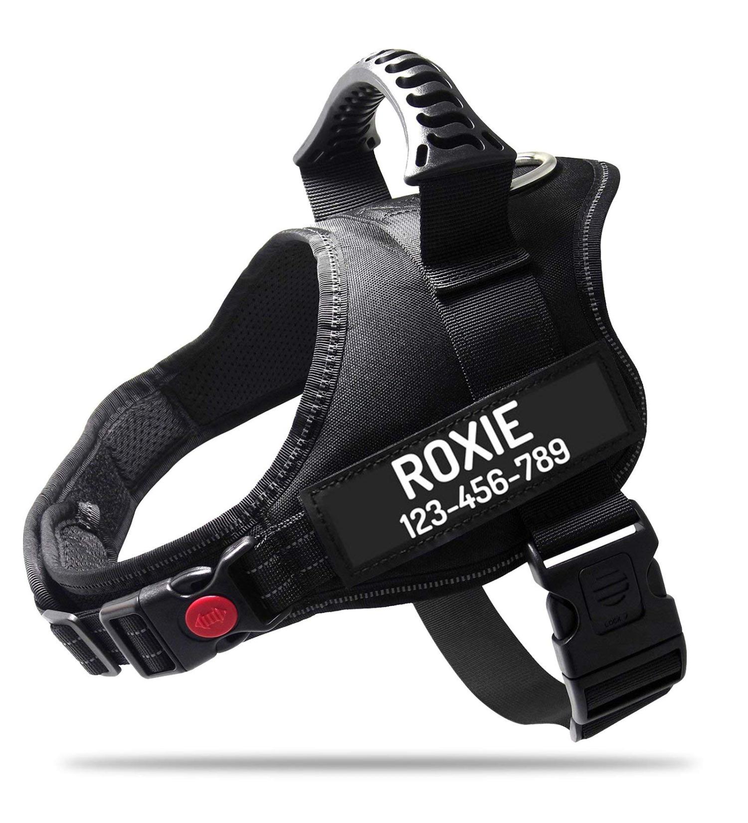 Pawpawify Personalized Dog Harness - Anti-Pull Durable XS (17-22in) - Perfect for Training & Walking Black - Buy Online on GoSupps.com
