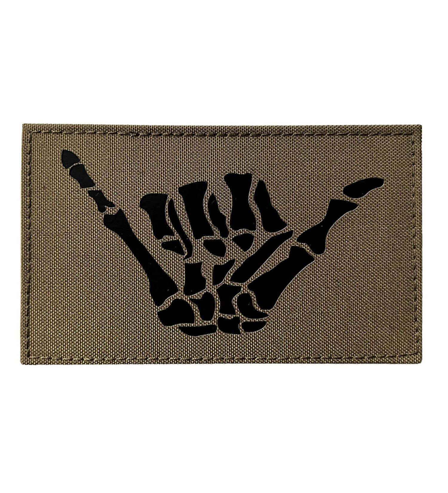 5x3 inch Large Infrared IR Skull Skeleton Middle Finger Patch Tactical Vest Patch Hook-Fastener Backing (Coyote Brown Tan) - Buy Online on GoSupps.com