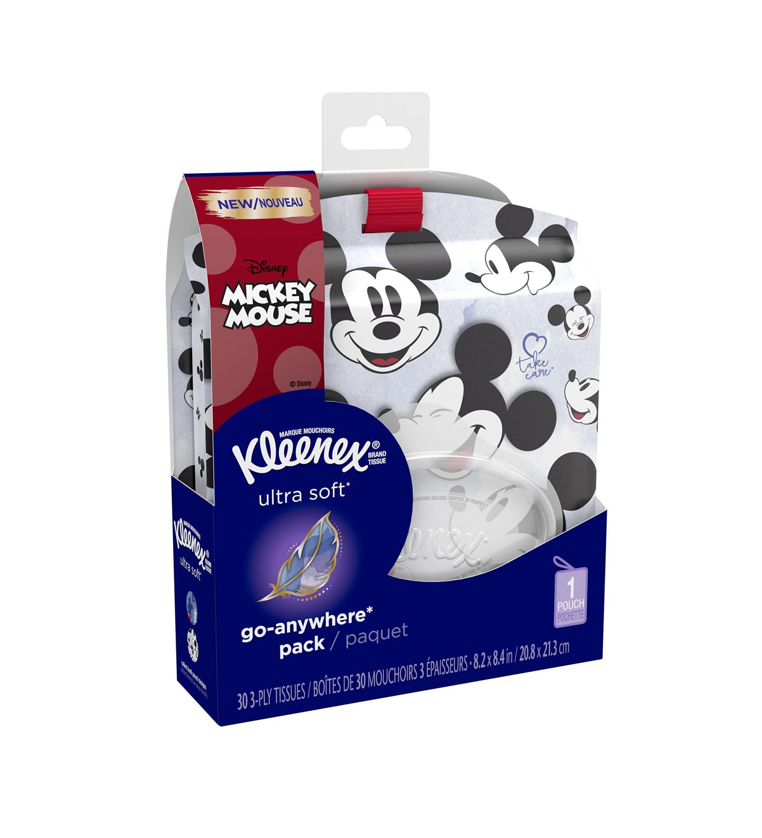 Kleenex Ultra Soft Go-Anywhere Facial Tissues, 1 Soft, Flip-Top Pack with Strap, 30 Tissues