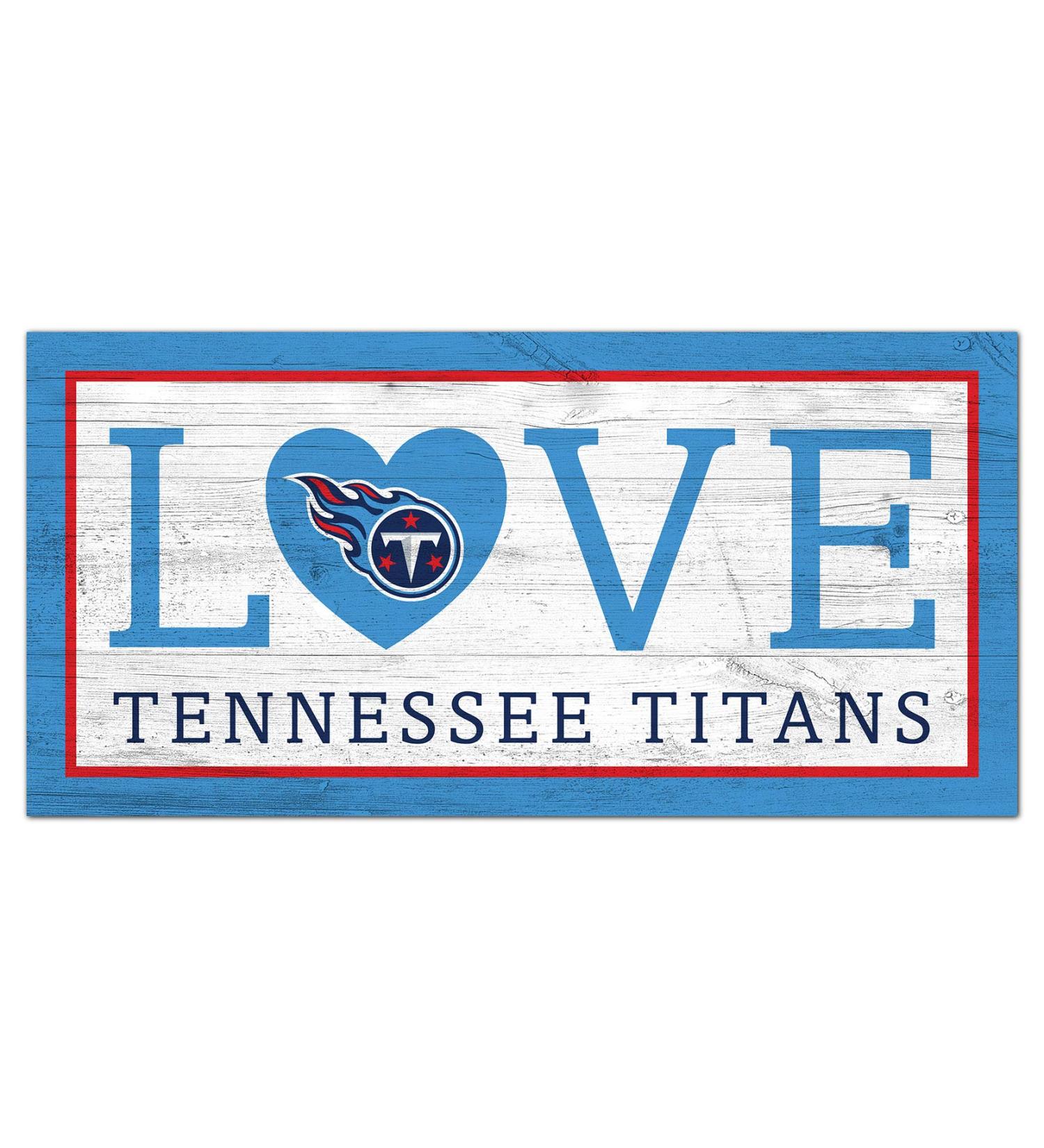 Fan Creations NFL Tennessee Titans Unisex Tennessee Titans Love Schild Team Color 6x12