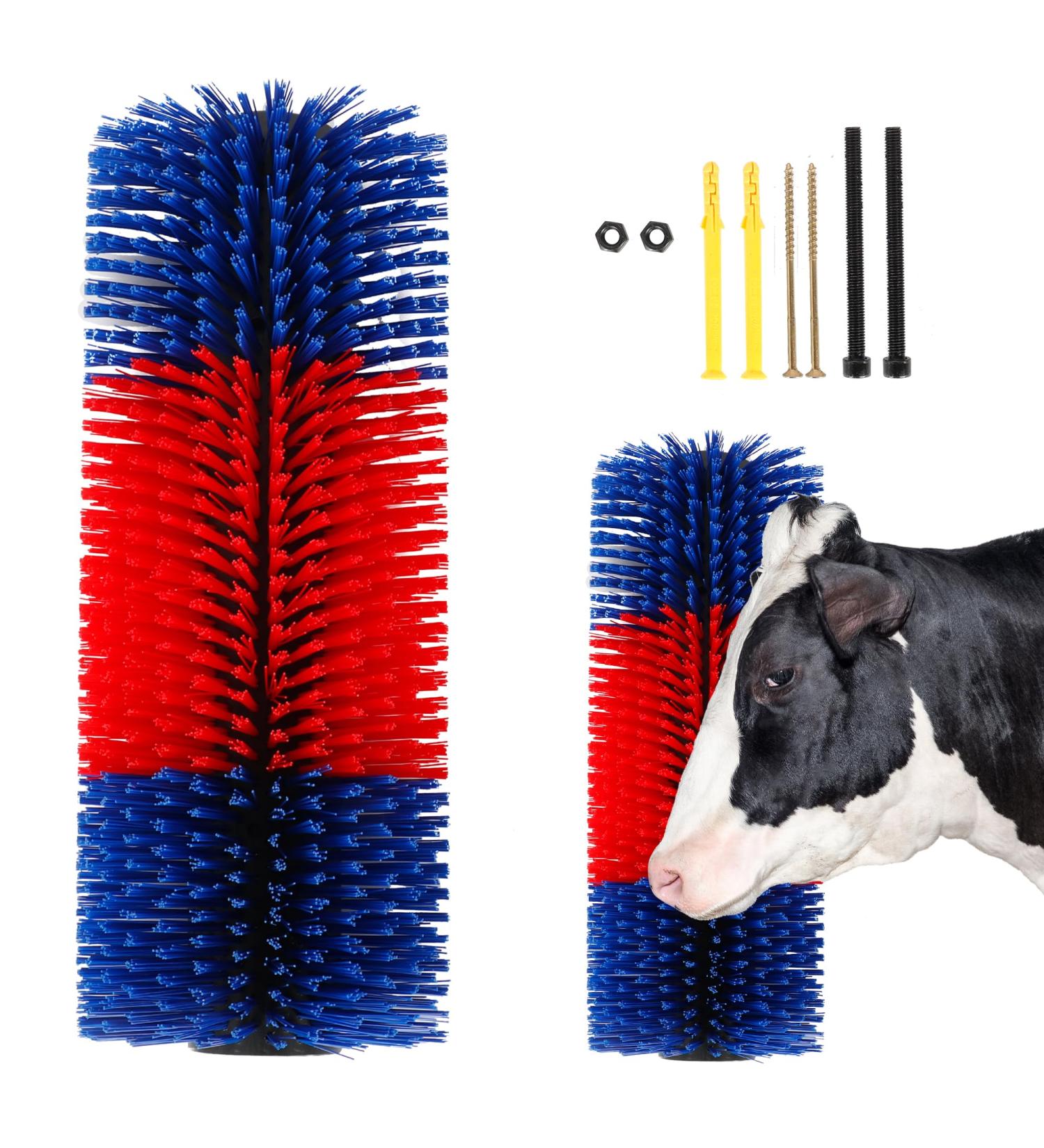 Universal Soft Cow Brush Horse & Cattle Scratcher with 4 Screws - Livestock Animal Back Scratching Kit for Itch Relief - Buy Online on GoSupps.com