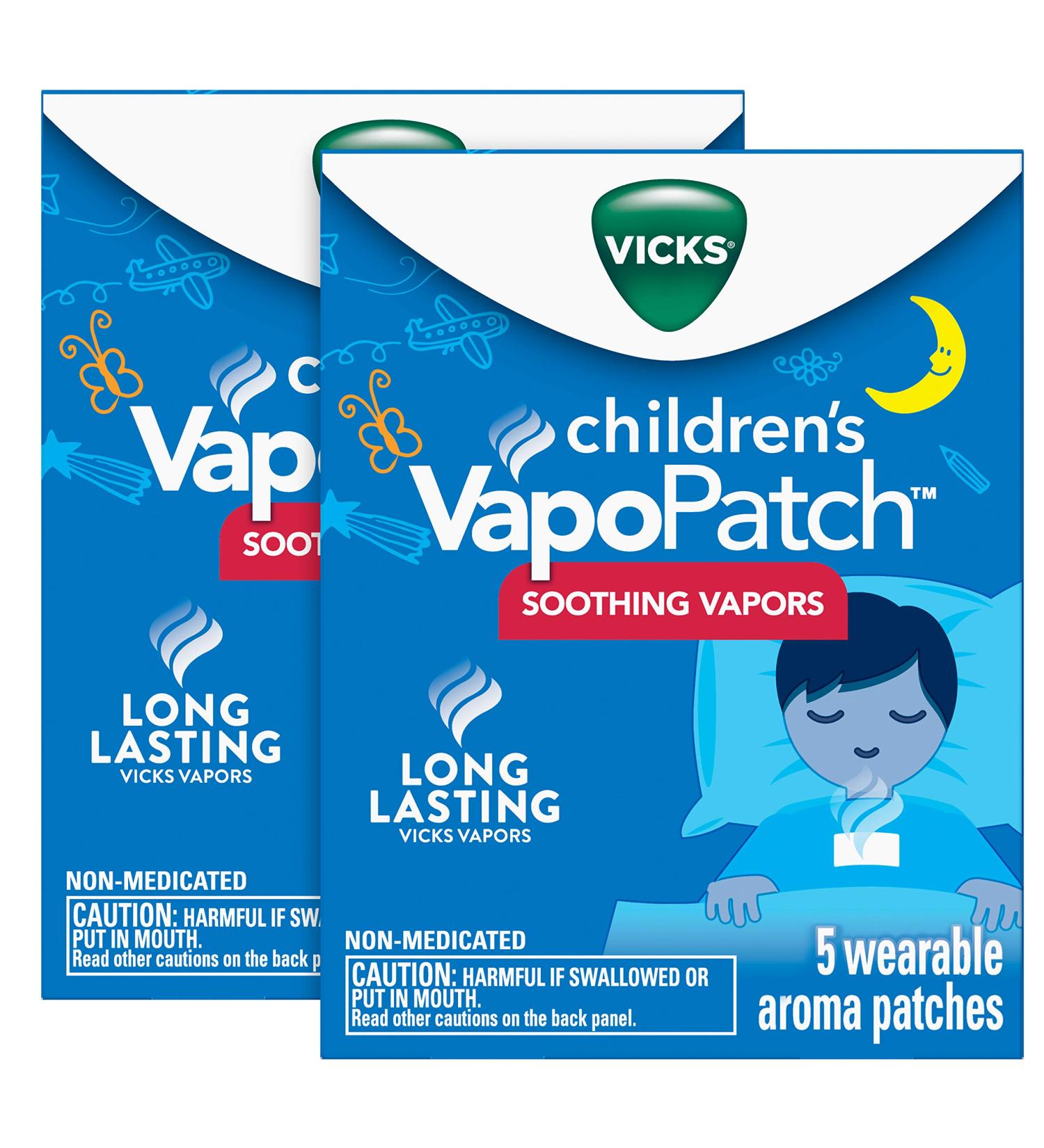 Vicks Childrens VapoPatch 5ct - Mess-Free Aroma Patch for Kids Ages 6+, Non-Medicated Vicks Vapors, Soothing and Comforting - 2pk - Buy Online on GoSupps.com