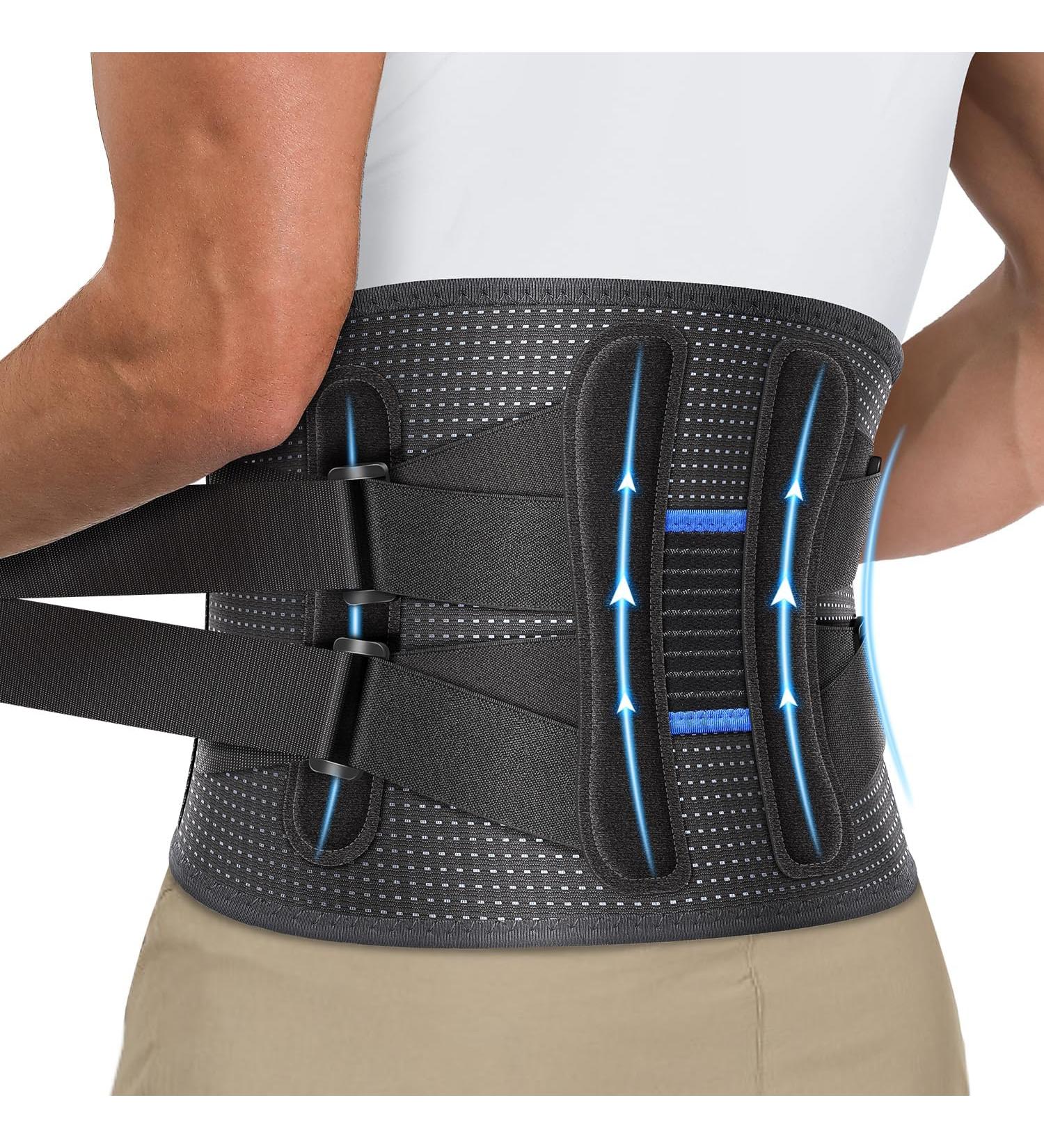 Fit Geno Back Brace Support for Lower Back Pain | Adjustable Lumbar Support for Men & Women | Breathable Design for Herniated Discs & Heavy Lifting | Size L (Waist 37-53 - Buy Online on GoSupps.com