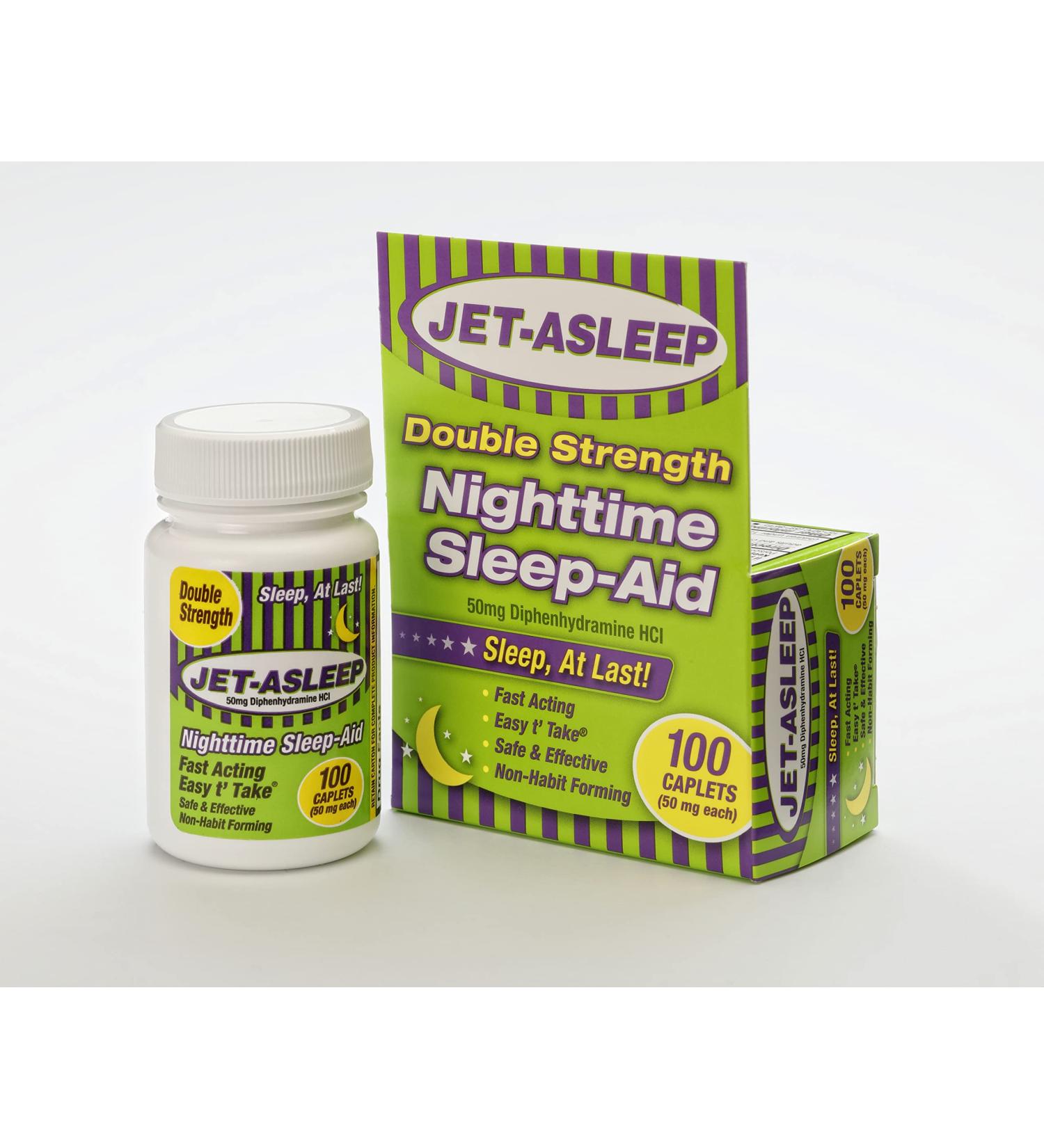 Jet-Asleep Double Strength Nighttime Sleep-Aid 100 Count - Deep Sleep Formula for Restful Nights - Buy Online on GoSupps.com