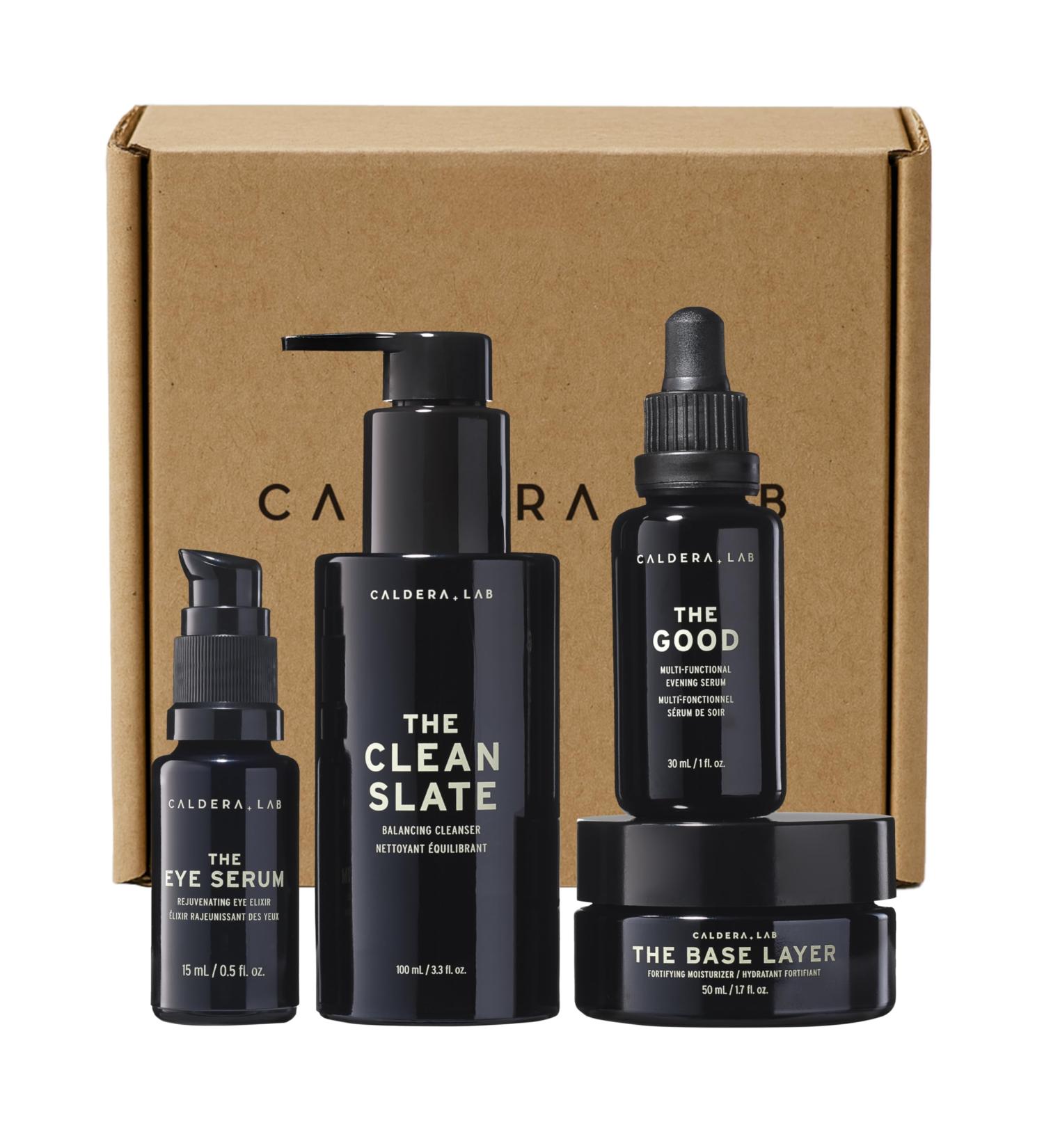 Caldera + Lab Men s Anti-Aging Skincare Kit The Regimen Rich + Eye Defense: Cleanser Moisturizer Night Serum & Eye Serum for Firmer Smoother Hydrated Skin | Clean Ingredients - Buy Online on GoSupps.com