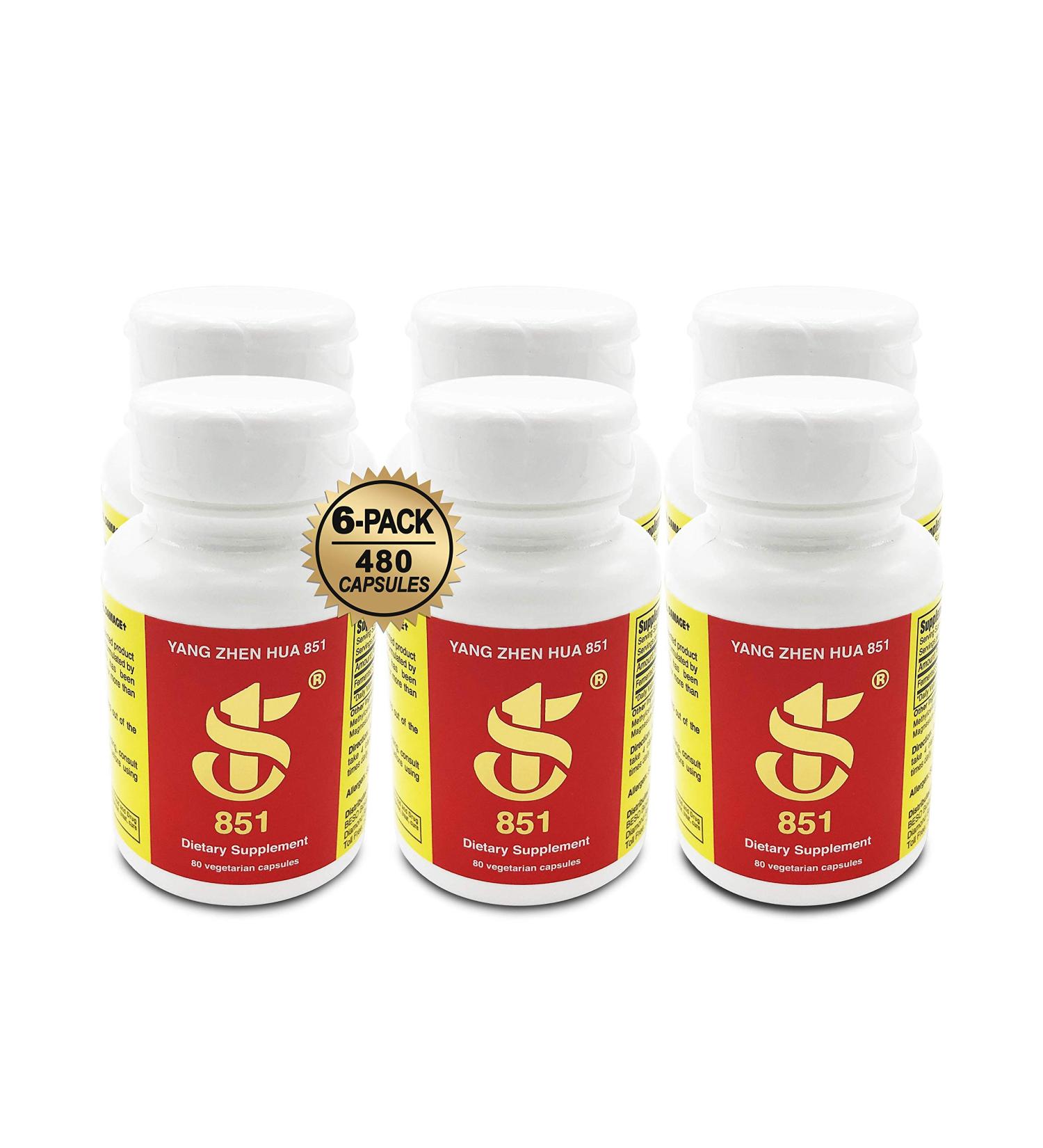 YANG Zhen Hua 851 Keeping You Healthy Naturally Made with 100% All-Natural USDA Organic Fermented Soy Gluten-Free Dairy-Free BCAA BCFA Minerals Protein (480 Capsules) - 6 Bottles