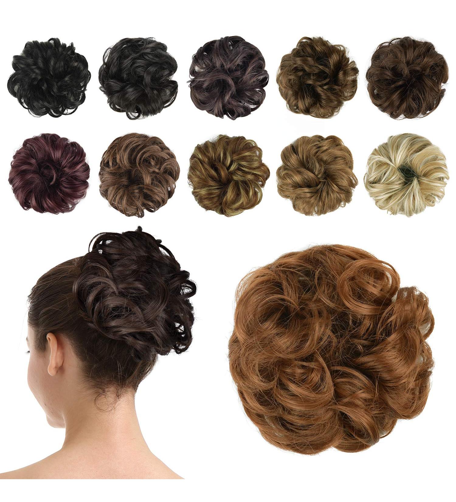 BARSDAR Messy Hair Scrunchie Bun Extension - Light Auburn 2.75 inch - Pack of 1 | Synthetic Updo Ponytail for Women - Buy Online on GoSupps.com