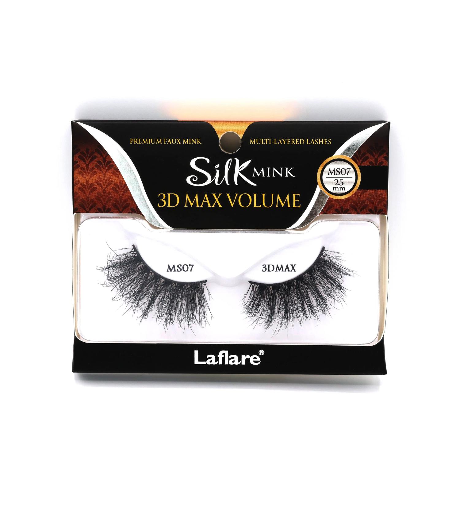 Shop Laflare 3D Silk Mink Max Volume 25mm Extra Long Faux Mink Eyelashes - Cat Eyes Wispy & Fluffy Dramatic Lashes - Buy Online on GoSupps.com