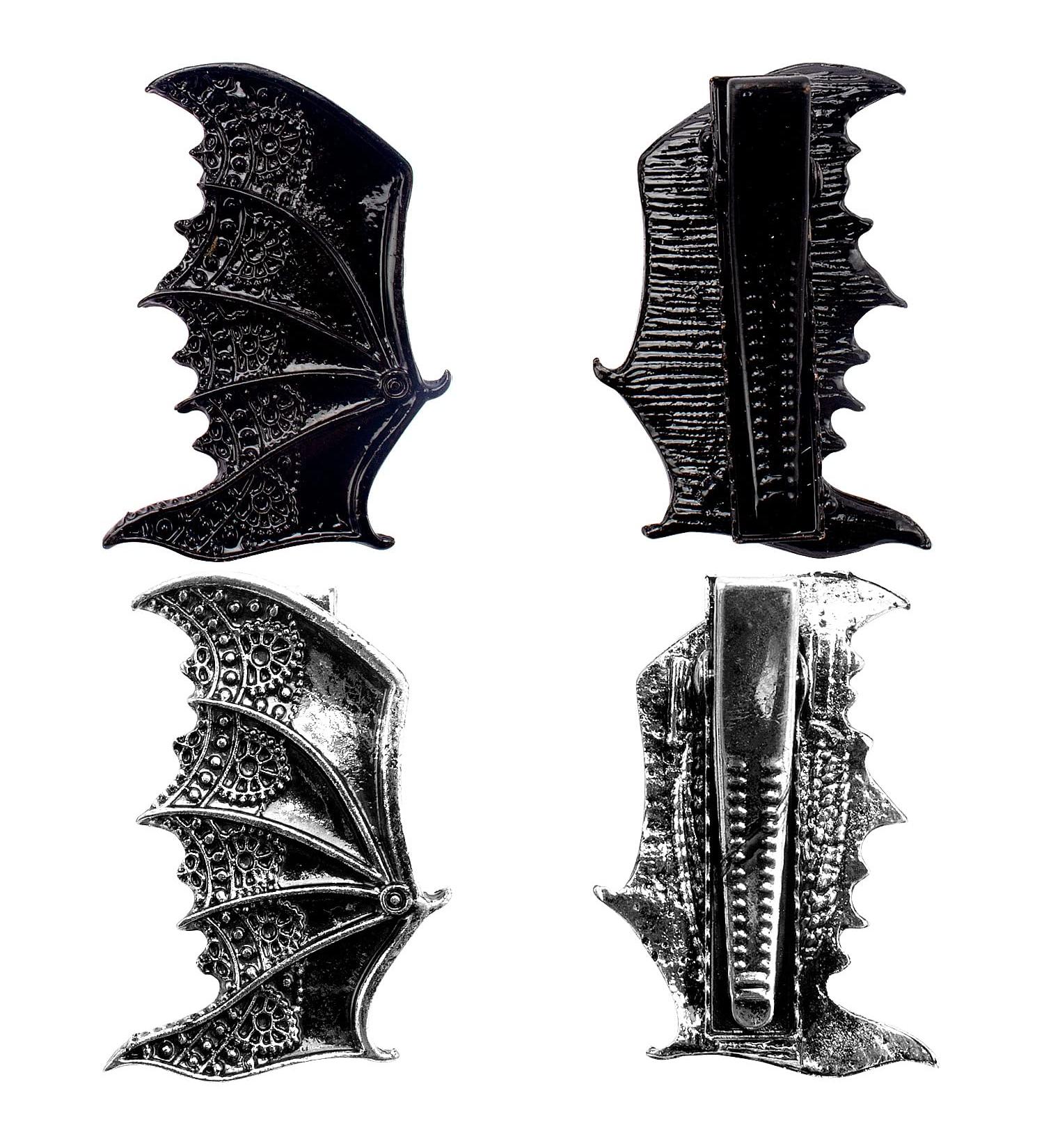 4pcs Metal Bat Wings Hair Barrettes | Halloween Gothic Hair Clips for Party Costume - Buy Online on GoSupps.com