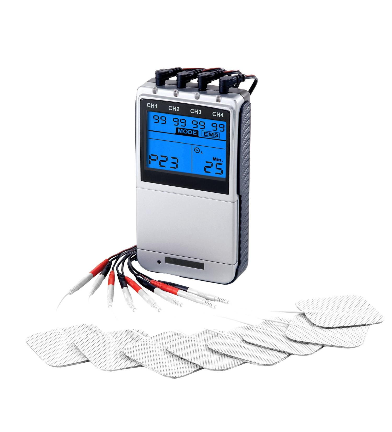 906A Premier 4 Channel Rechargeable TENS EMS Combo Muscle Stimulator - Effective Pain Relief & Muscle Strengthening | International Shipping Available - Buy Online on GoSupps.com