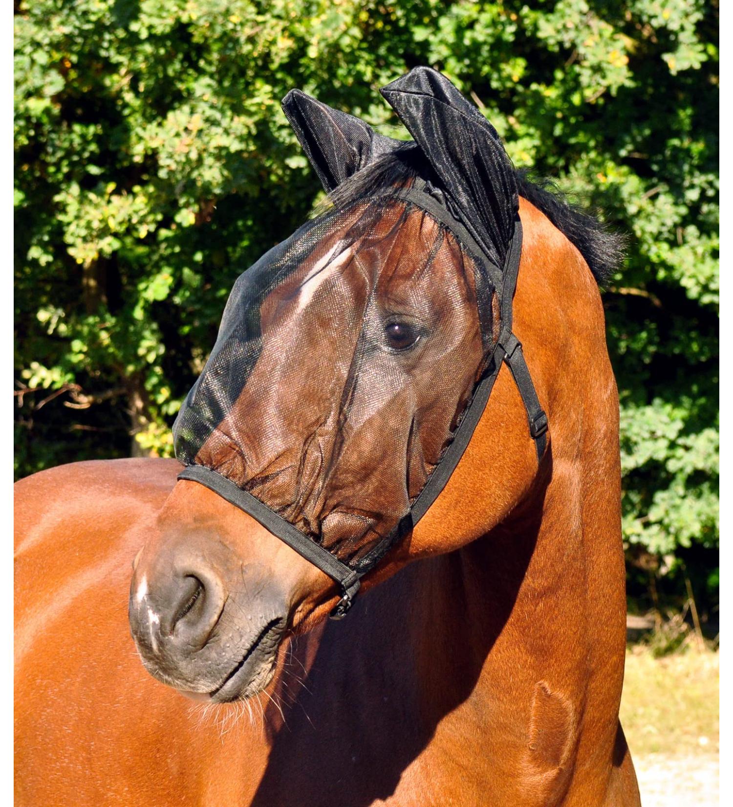 WALDHAUSEN fly mask Basic with ear protection black (with ears) XWB XWB black