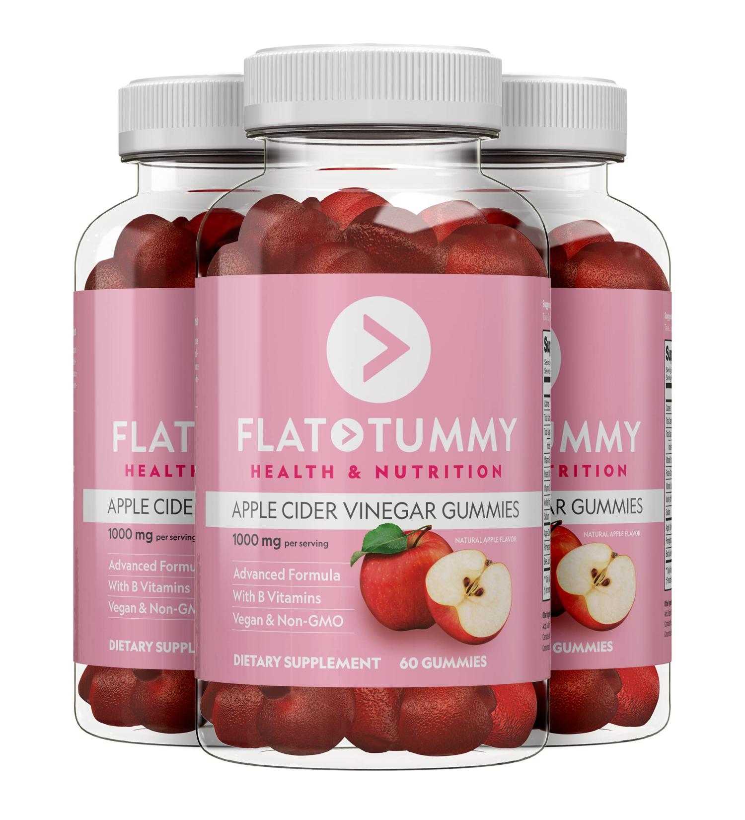 Flat Tummy Tea Apple Cider Vinegar Gummies - Detox & Gut Health Support | Vegan  Non-GMO  60 Count Pack of 3 - Buy Online on GoSupps.com