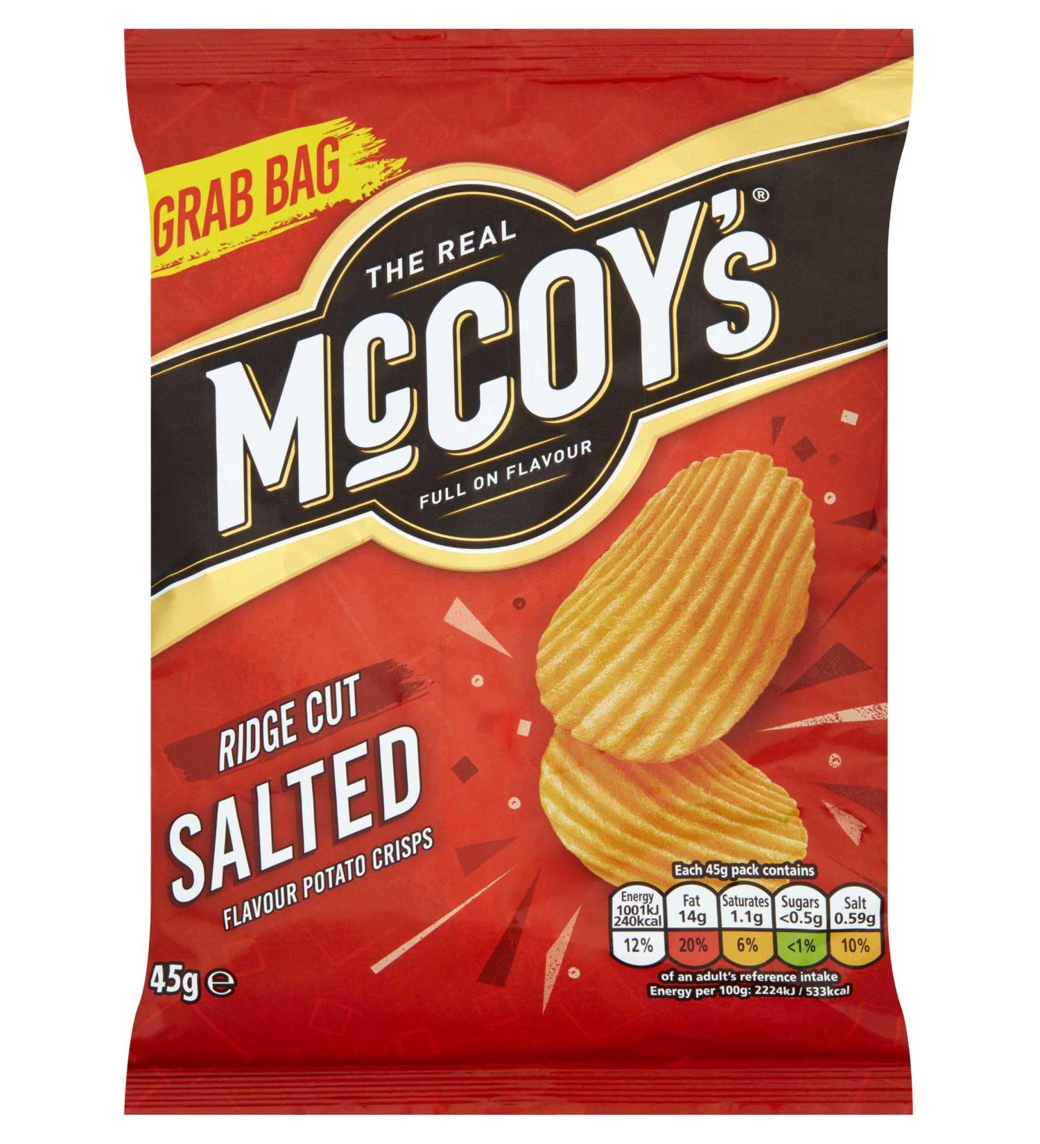 McCoys Ridge Cut Fresh Crisps 36x45g Grabs Mccoys (Salted)